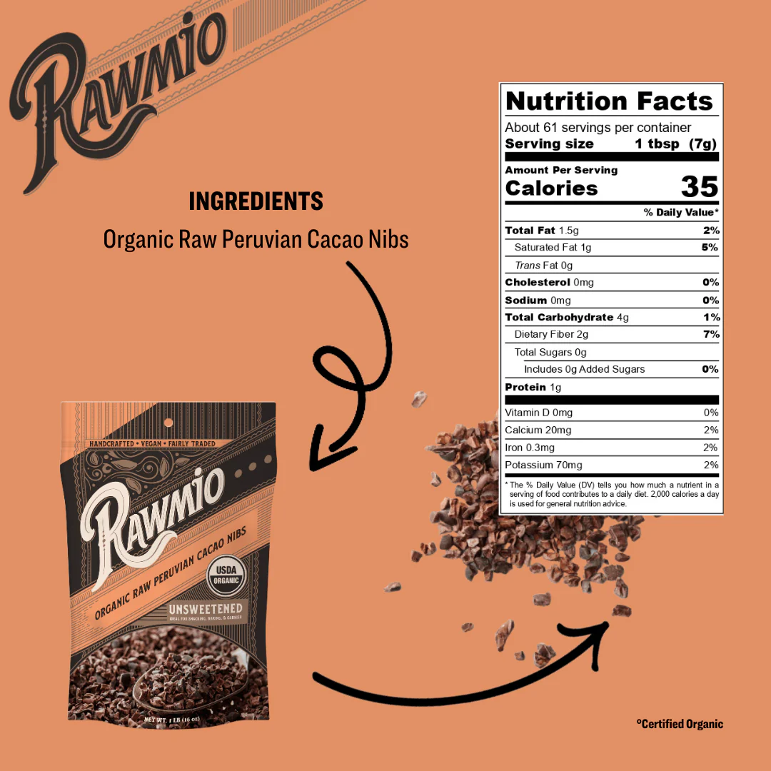 Raw Organic Cacao Nibs - 16 oz - Image 4