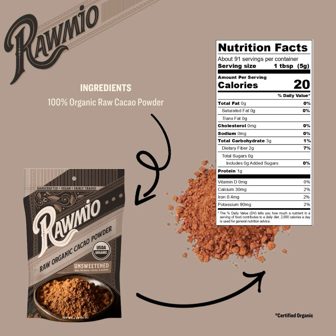 Raw Organic Cacao Powder - 16 oz - Image 4