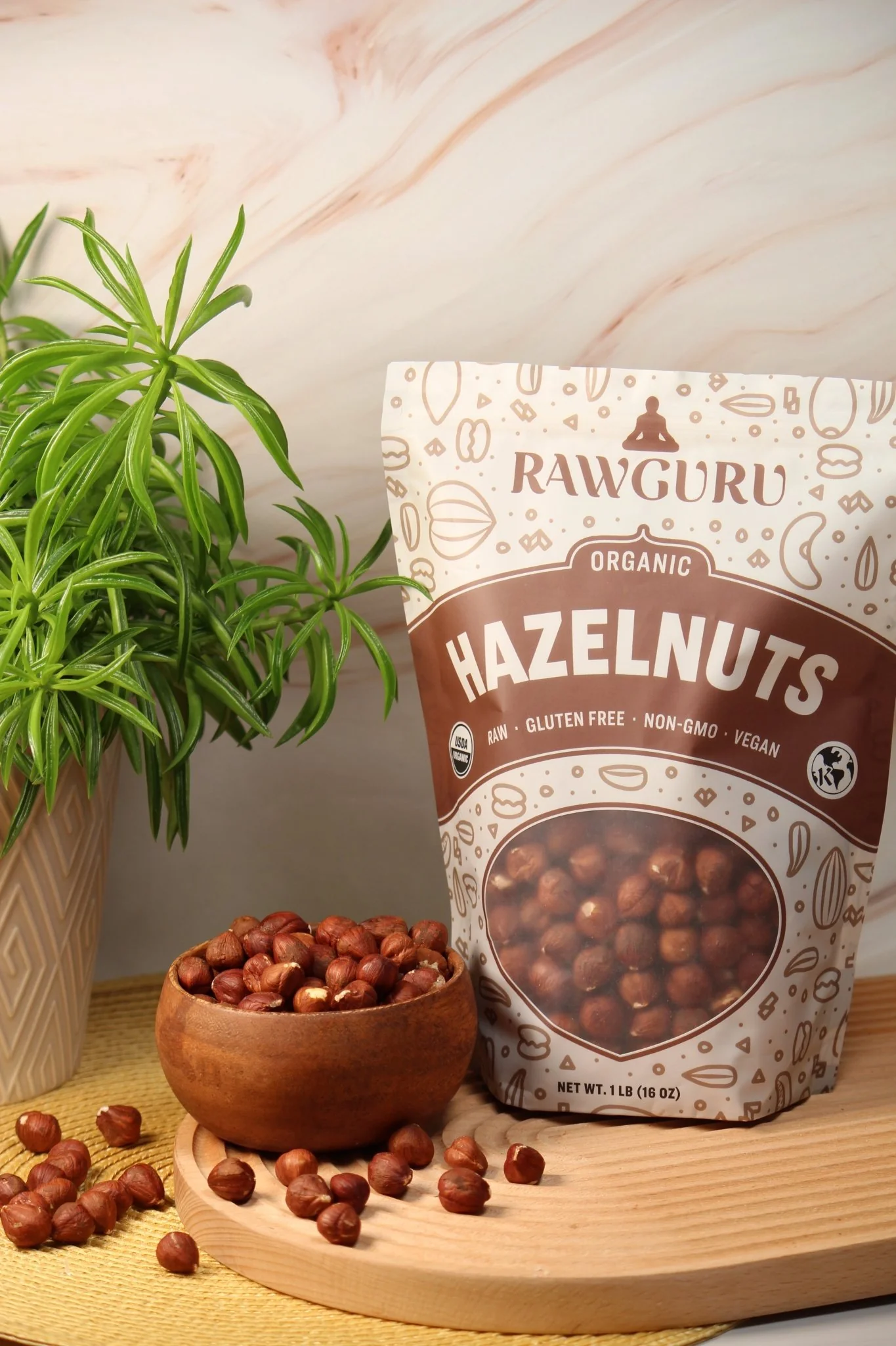 RawGuru Raw Organic Hazelnuts - 16 oz - Image 4