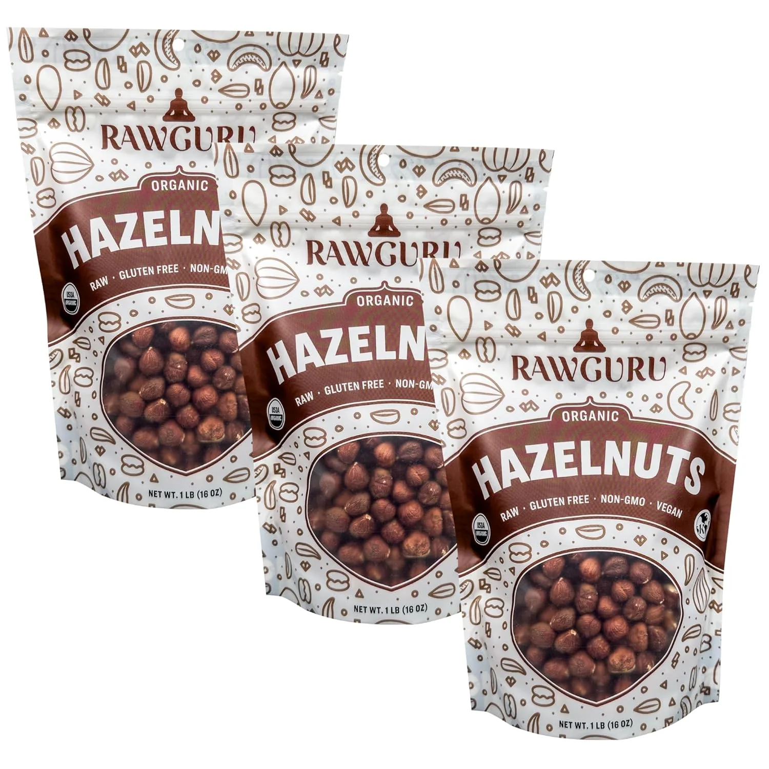 RawGuru Raw Organic Hazelnuts - 16 oz - Image 7