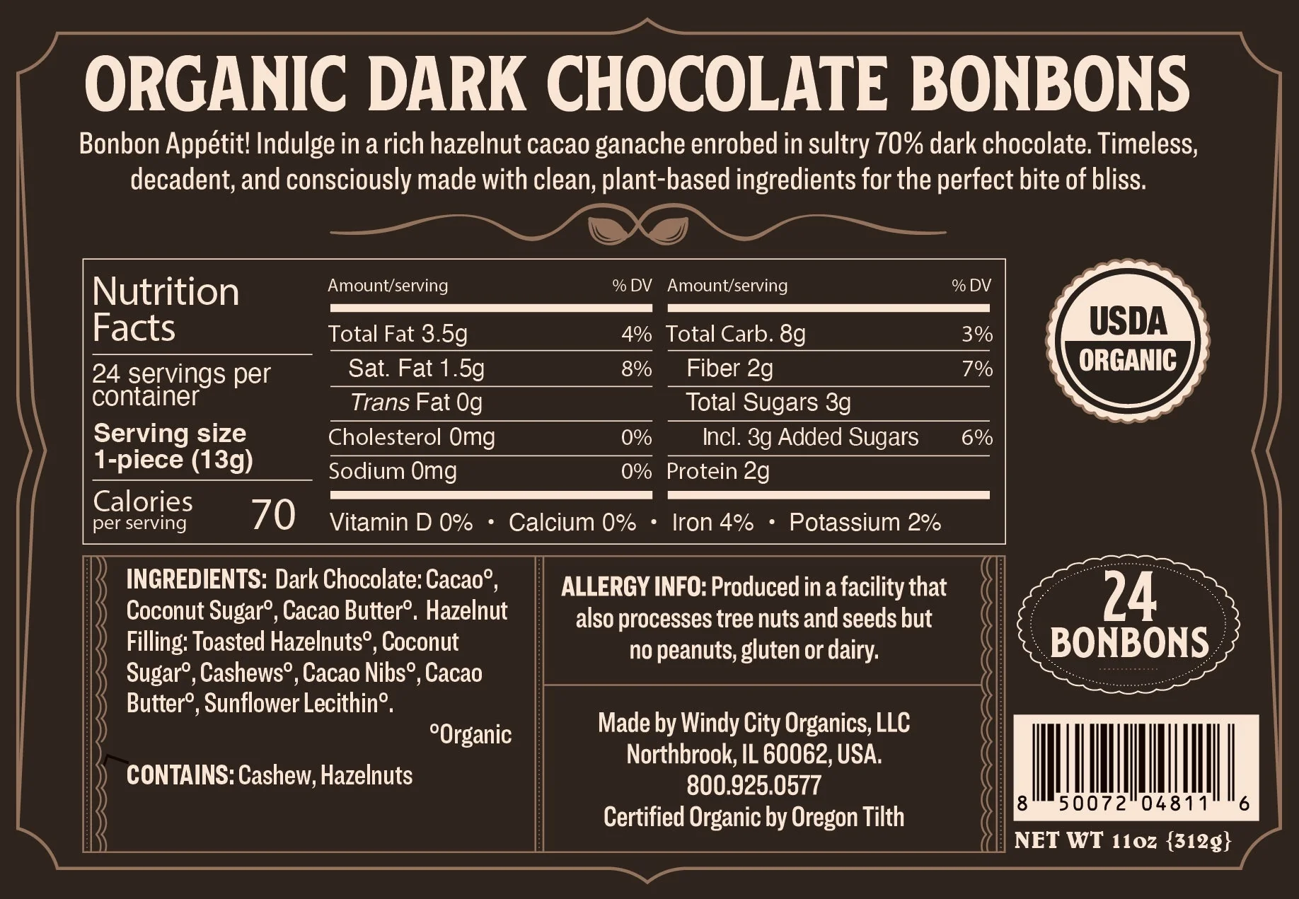 Rawmio 70% Dark Chocolate Bonbons, 24 Bonbons - Image 4