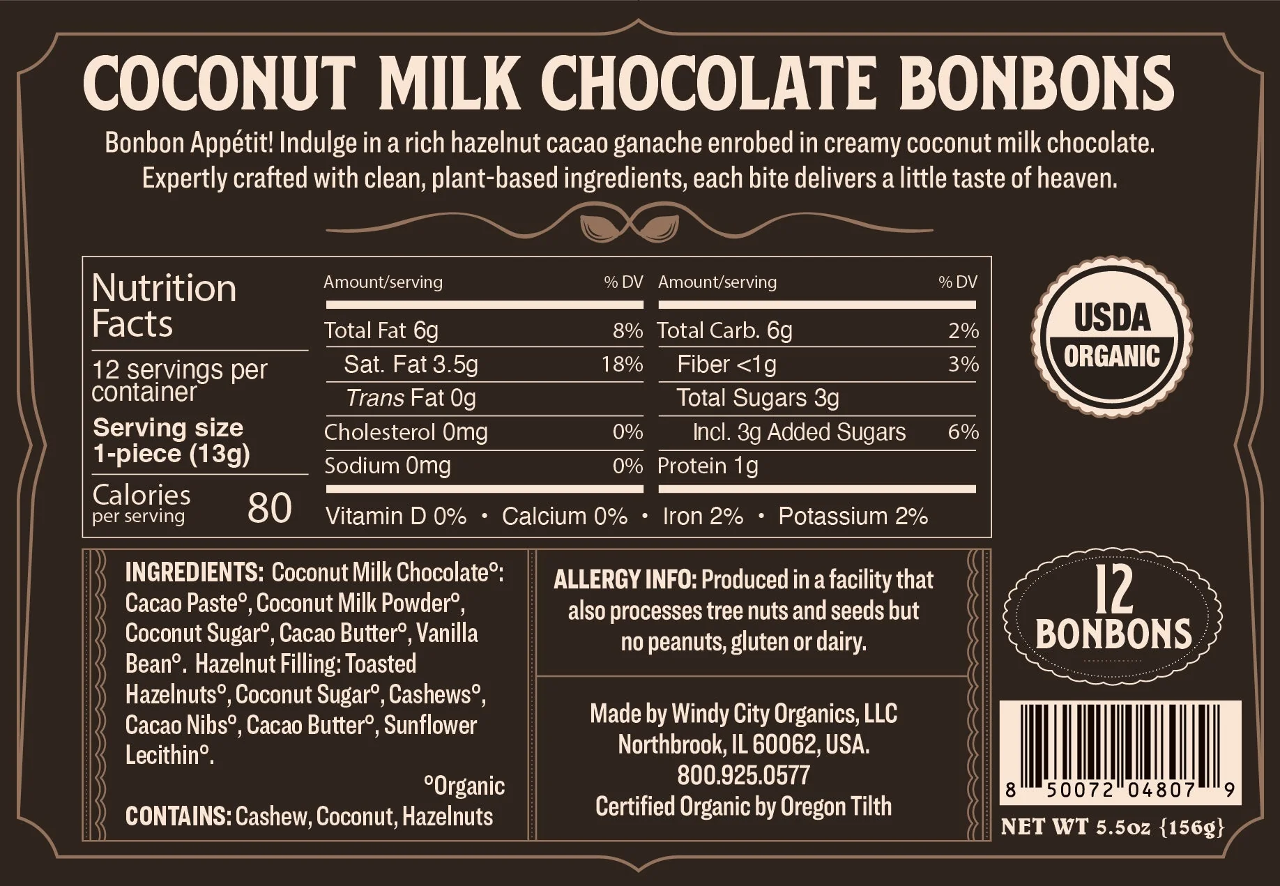 Rawmio Coconut Milk Chocolate Bonbons, 12 Bonbons - Image 5