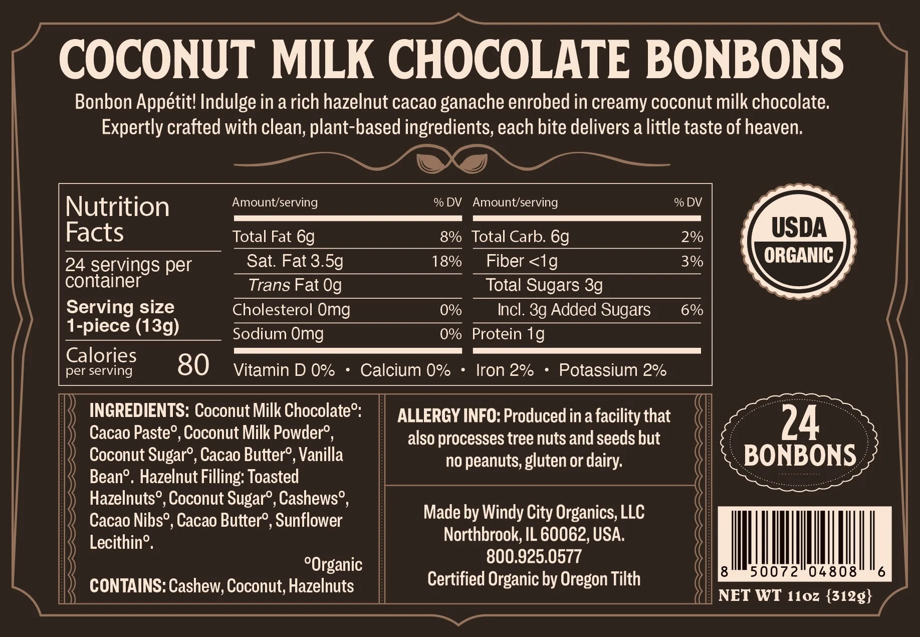 Rawmio Coconut Milk Chocolate Bonbons, 24 Bonbons - Image 4