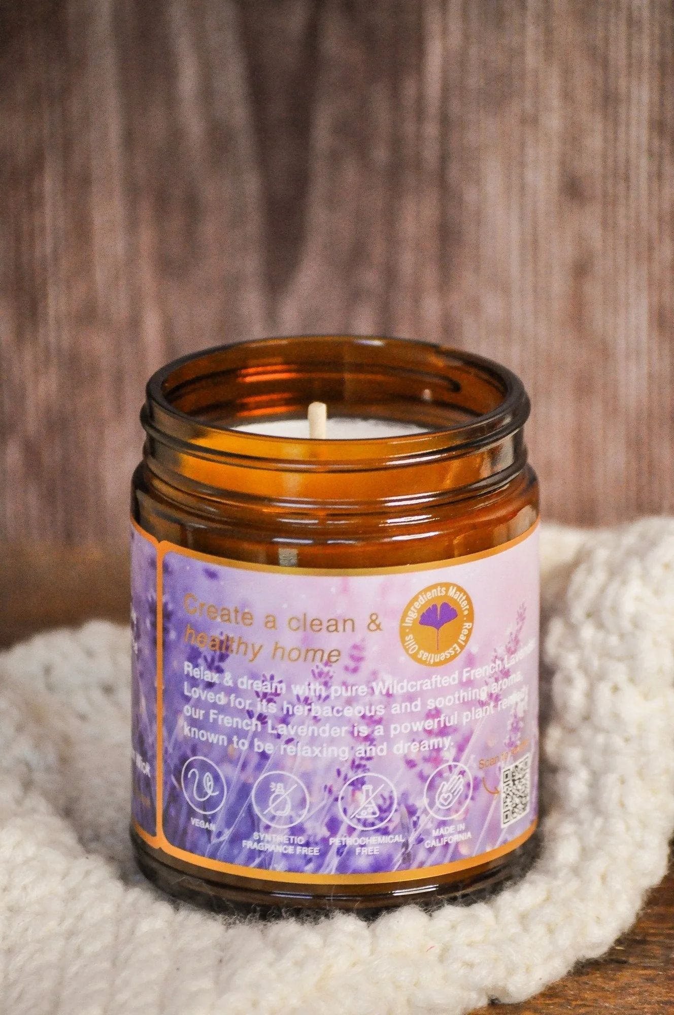 Relax & Dream Wildcrafted French Lavender Candle - Image 4