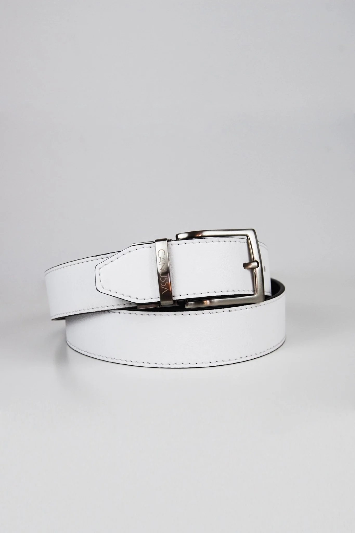 Reverse reversible belt – White/Black