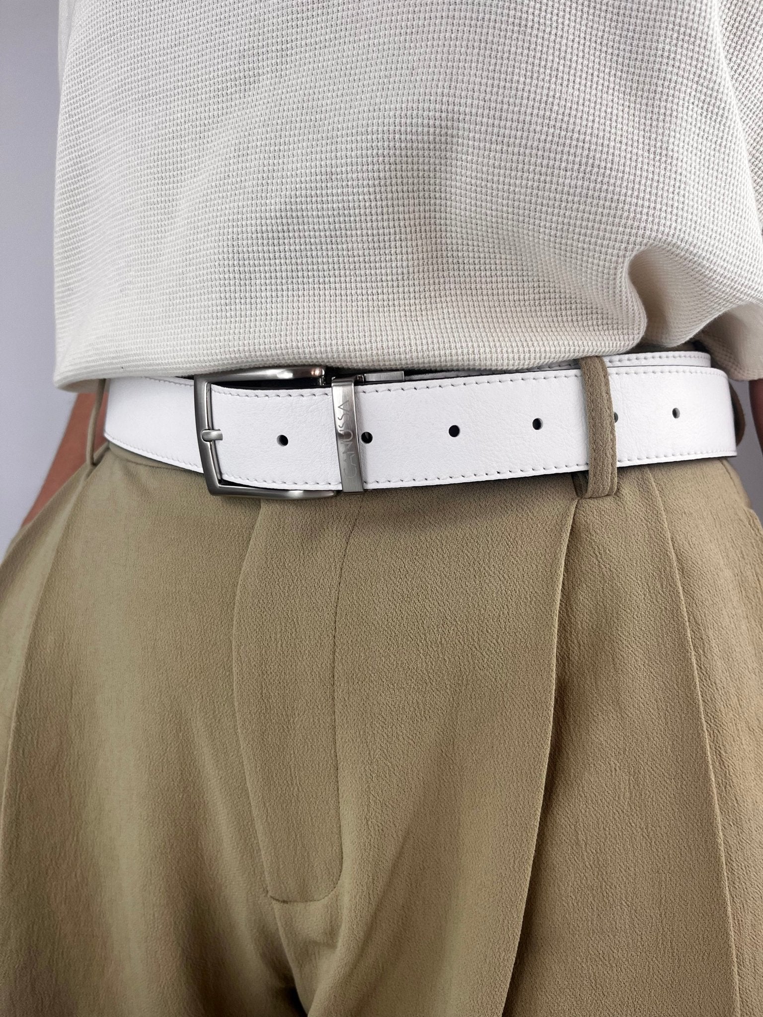 Reverse reversible belt – White/Black - Image 3