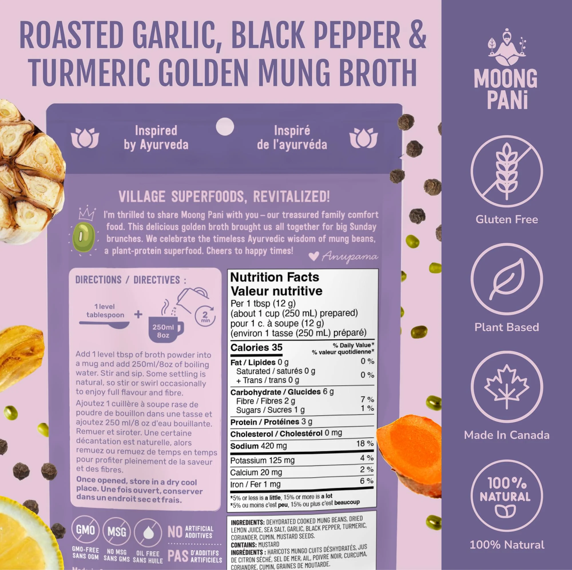 Roasted Garlic,Turmeric Golden Mung Broth | 18g Plant Protein | 9 Cups |$1.88/Cup - Image 5