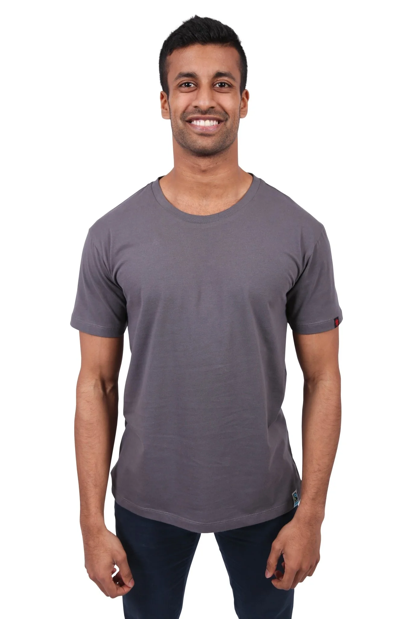 Round Neck T-shirt, Unisex Charcoal