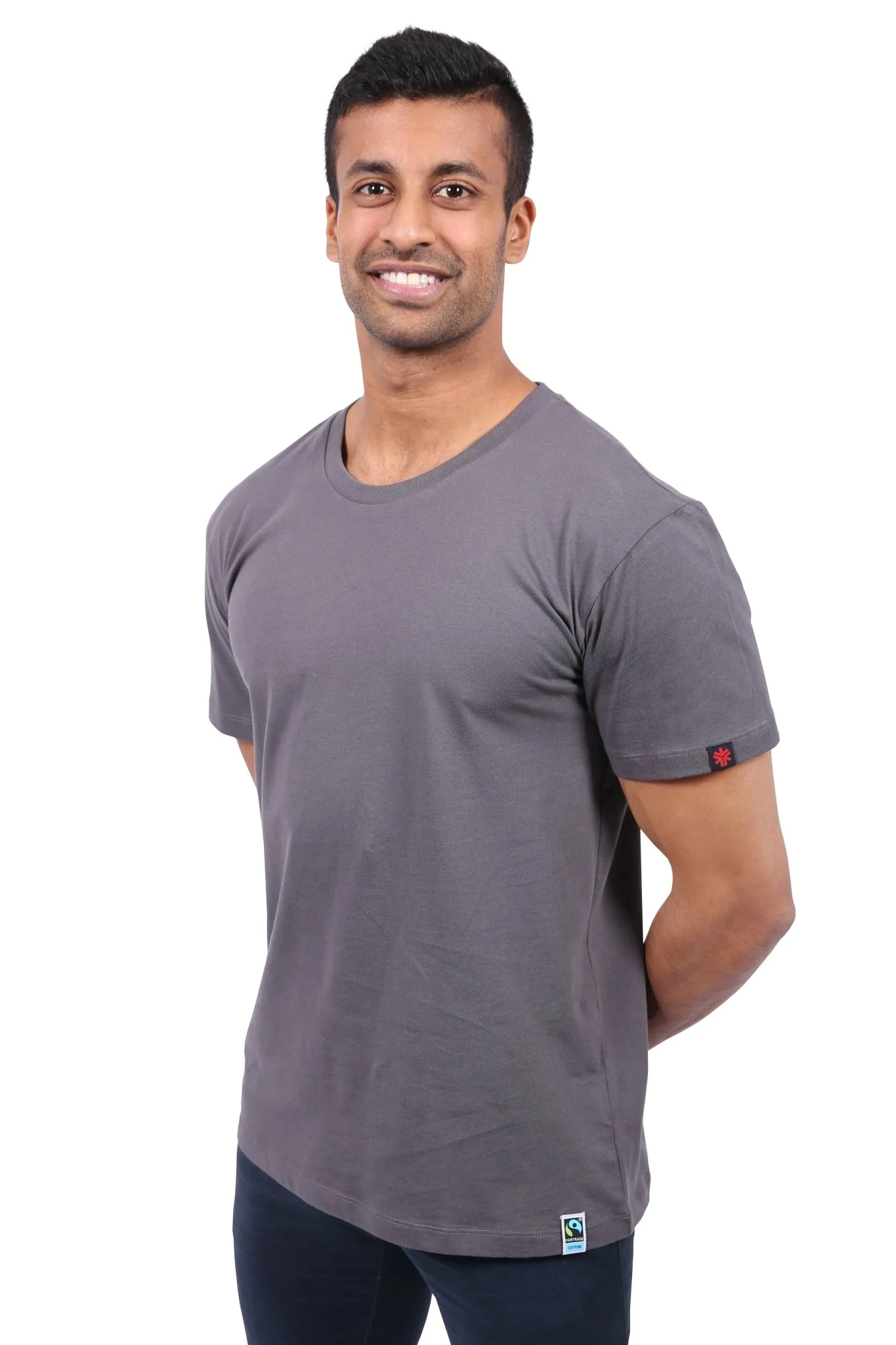 Round Neck T-shirt, Unisex Charcoal - Image 2