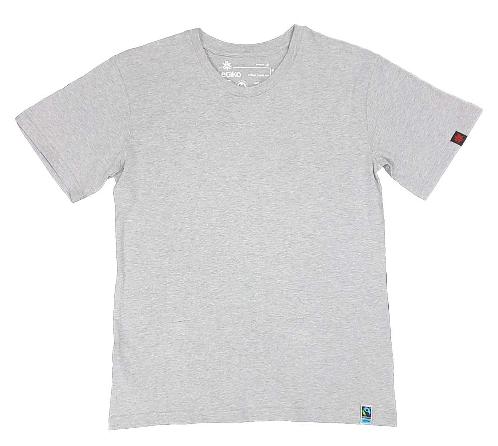 Round Neck T-shirt, Unisex Grey Marle - Image 3