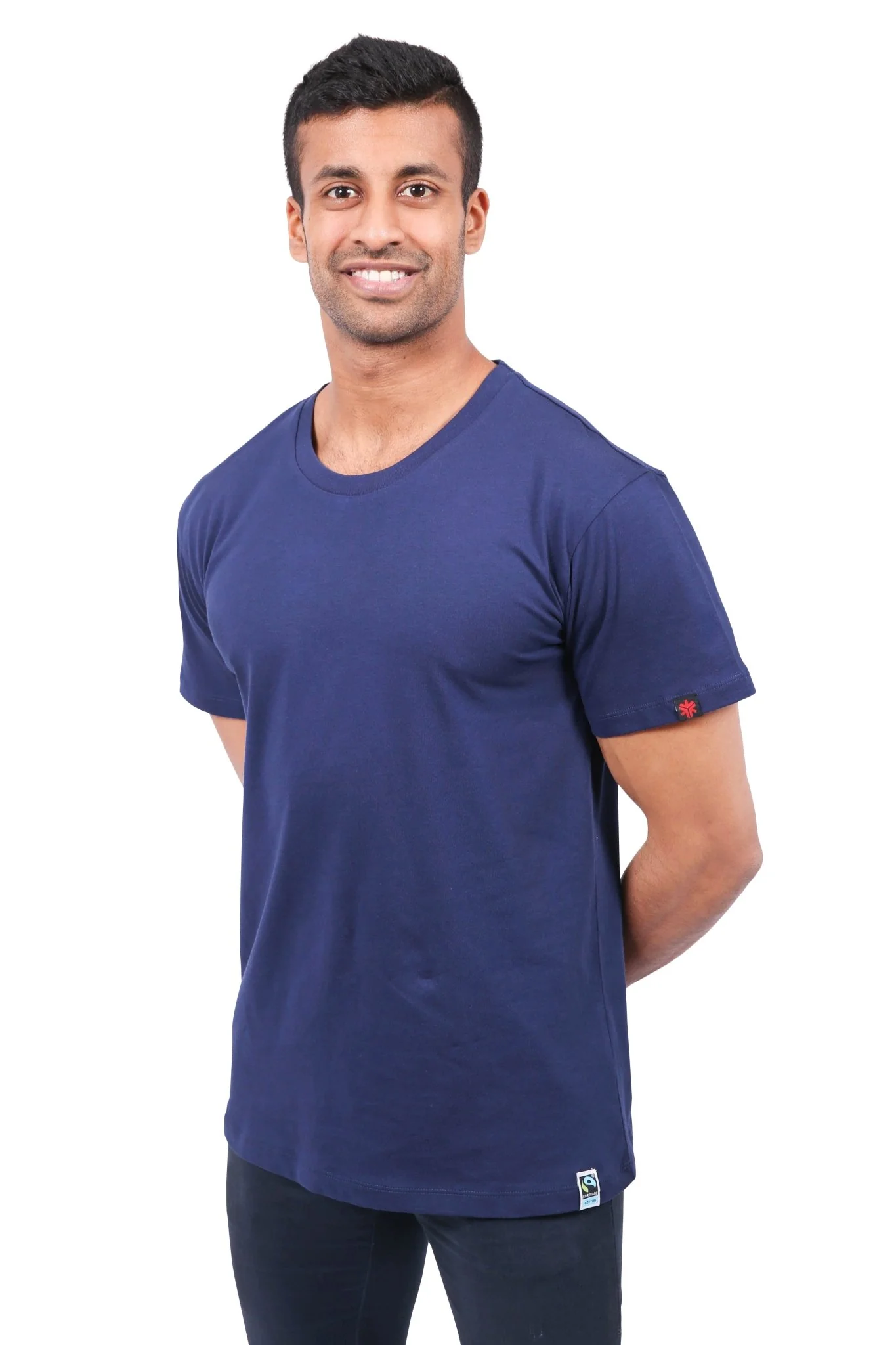 Round Neck T-shirt, Unisex Navy - Image 2
