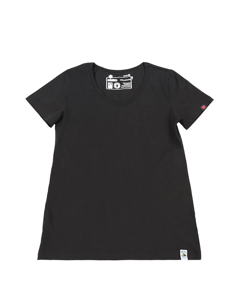 Round Neck T-shirt, Womens Black - Image 6