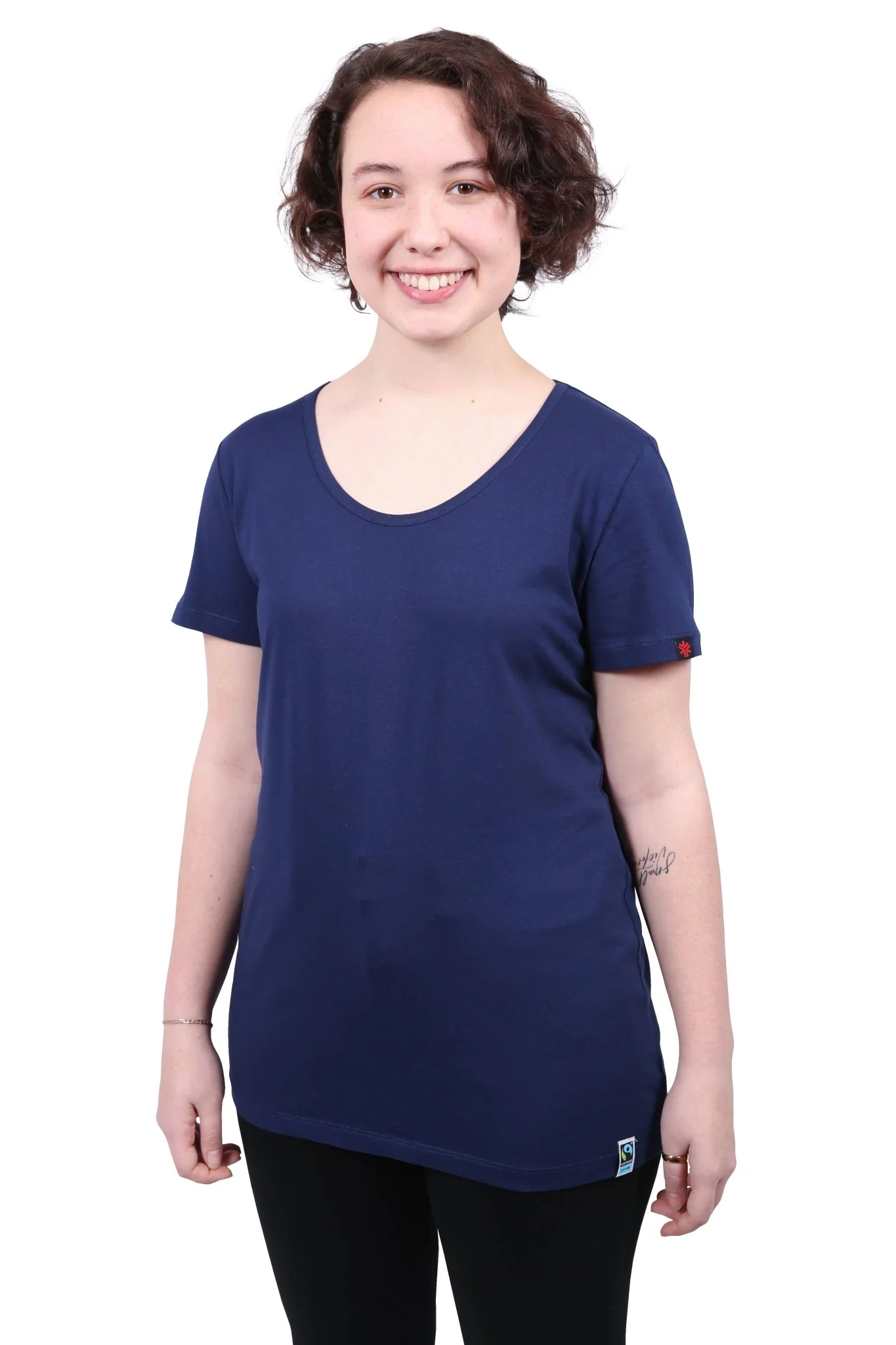 Round Neck T-shirt, Womens Navy - Image 2