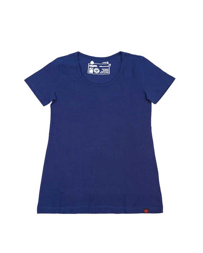 Round Neck T-shirt, Womens Navy - Image 3