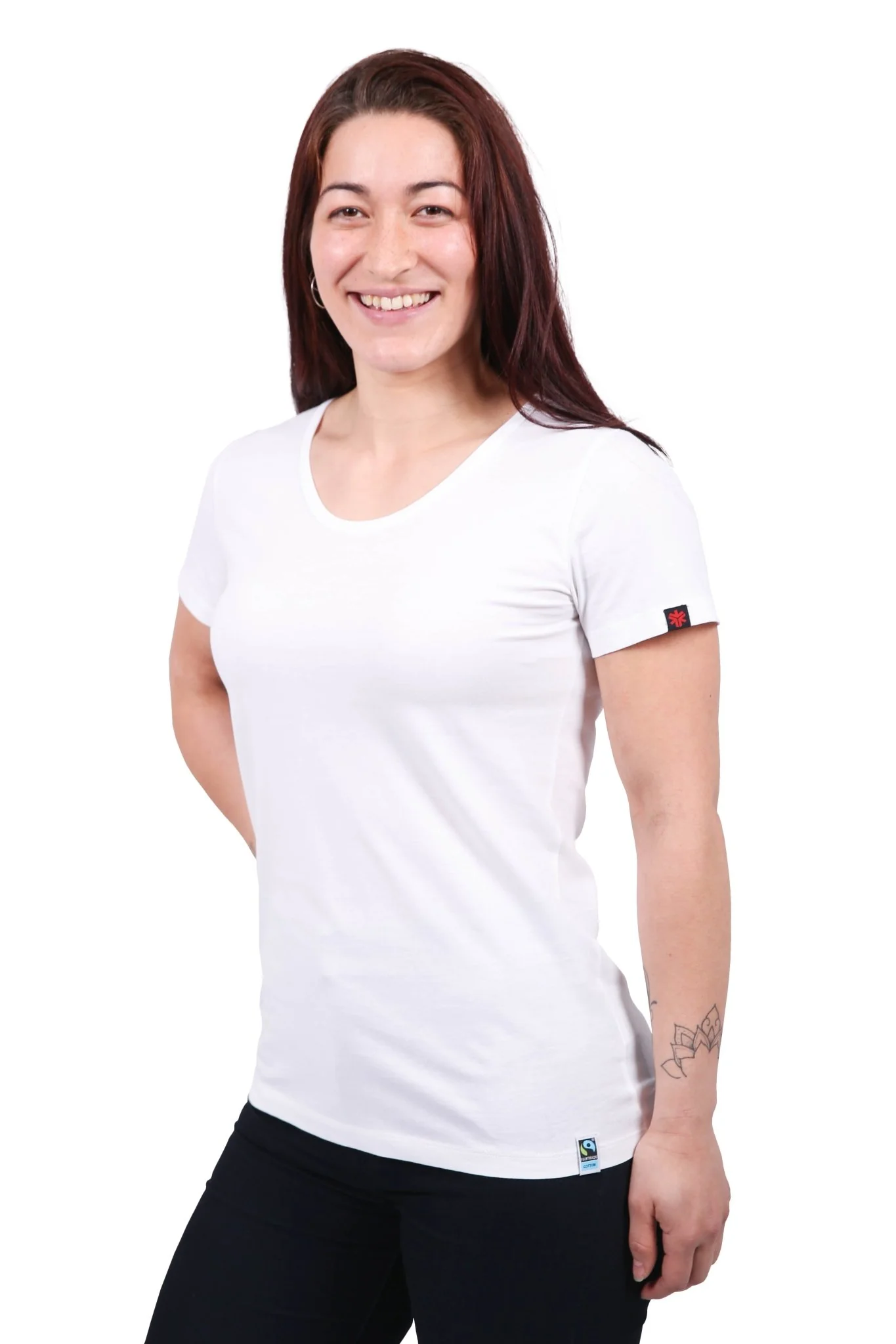Round Neck T-shirt, Womens White - Image 2