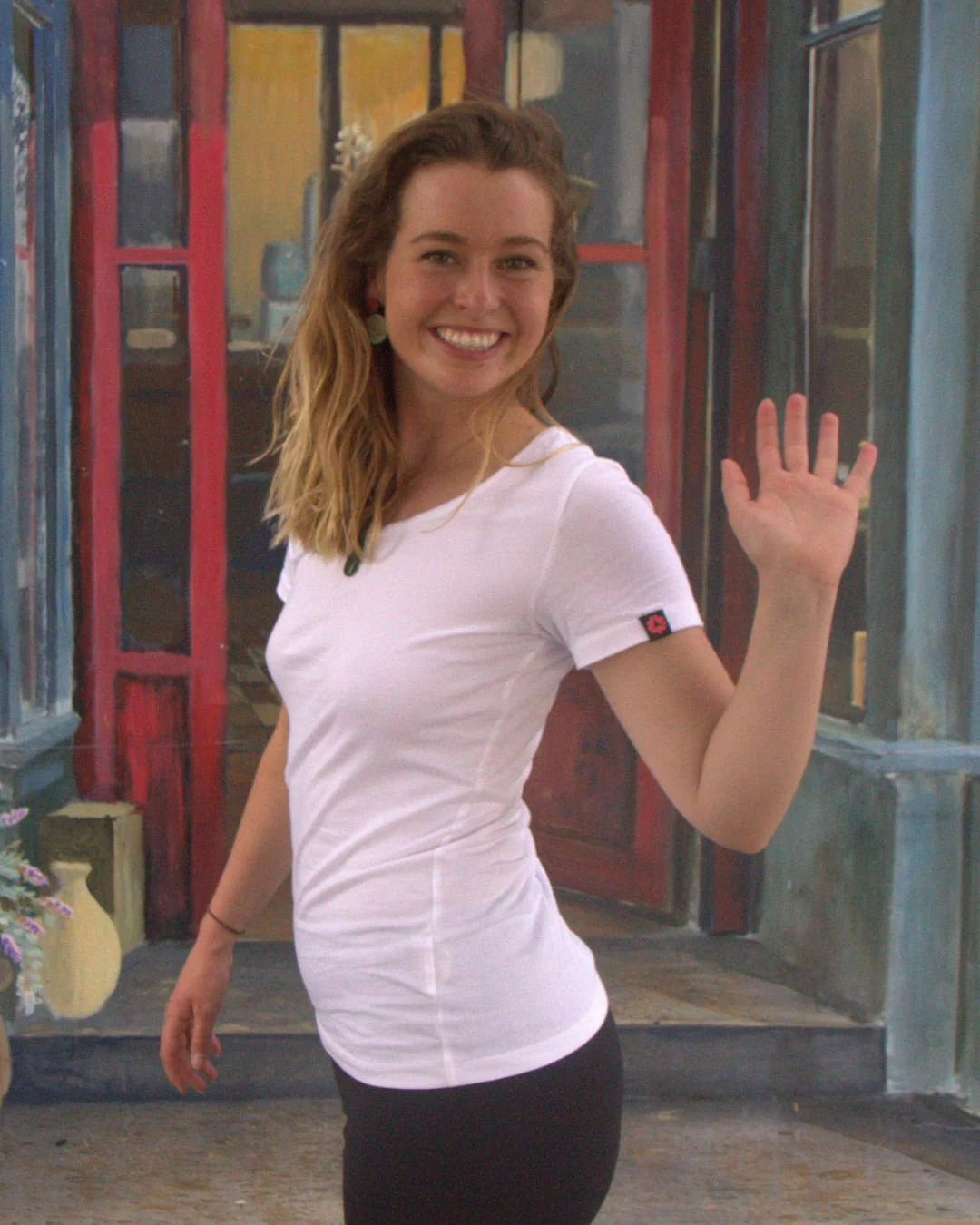 Round Neck T-shirt, Womens White - Image 5
