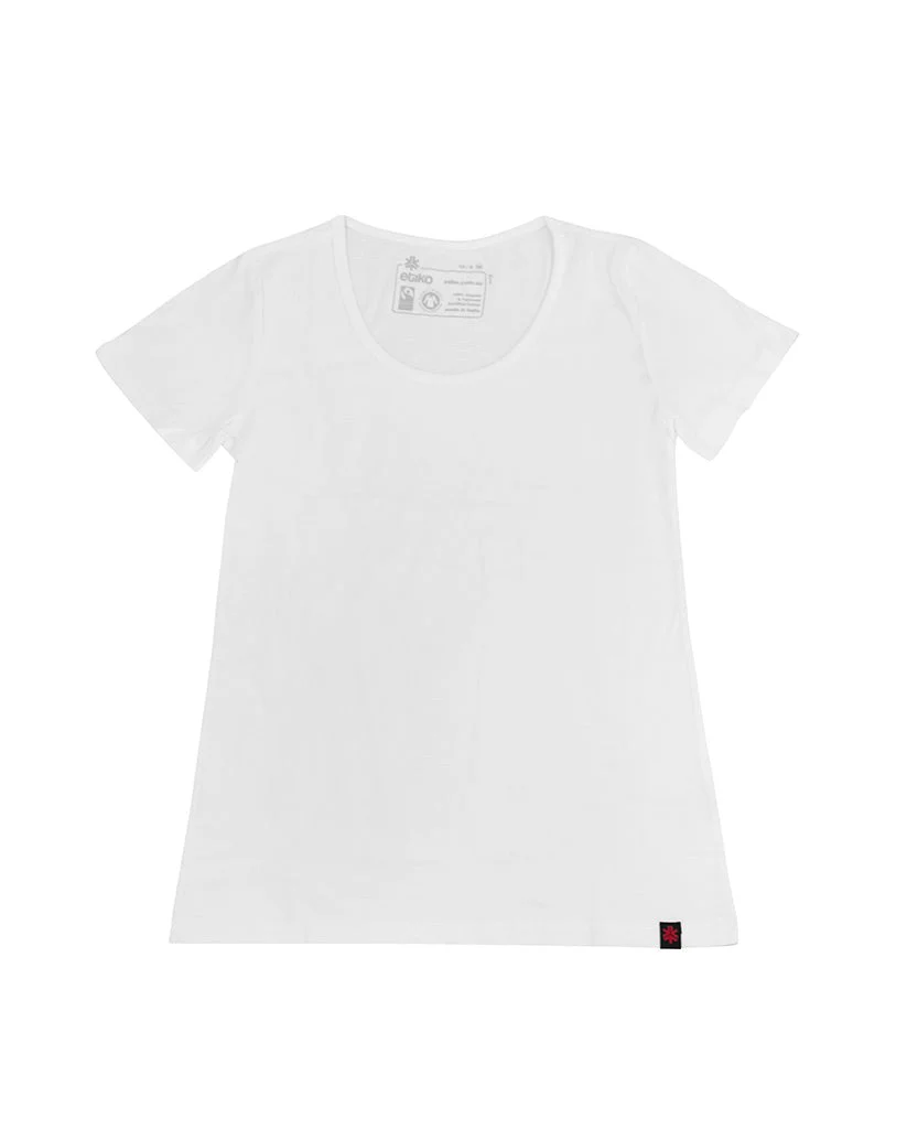 Round Neck T-shirt, Womens White - Image 6