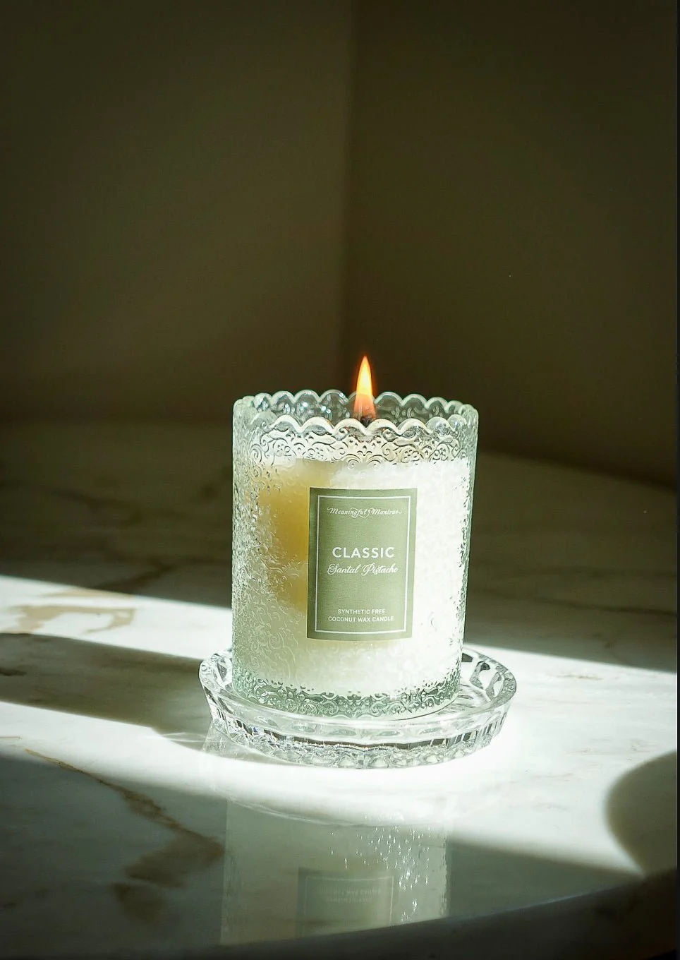 Santal Pistache Natural Candle 8oz Kaia Collection - Image 2