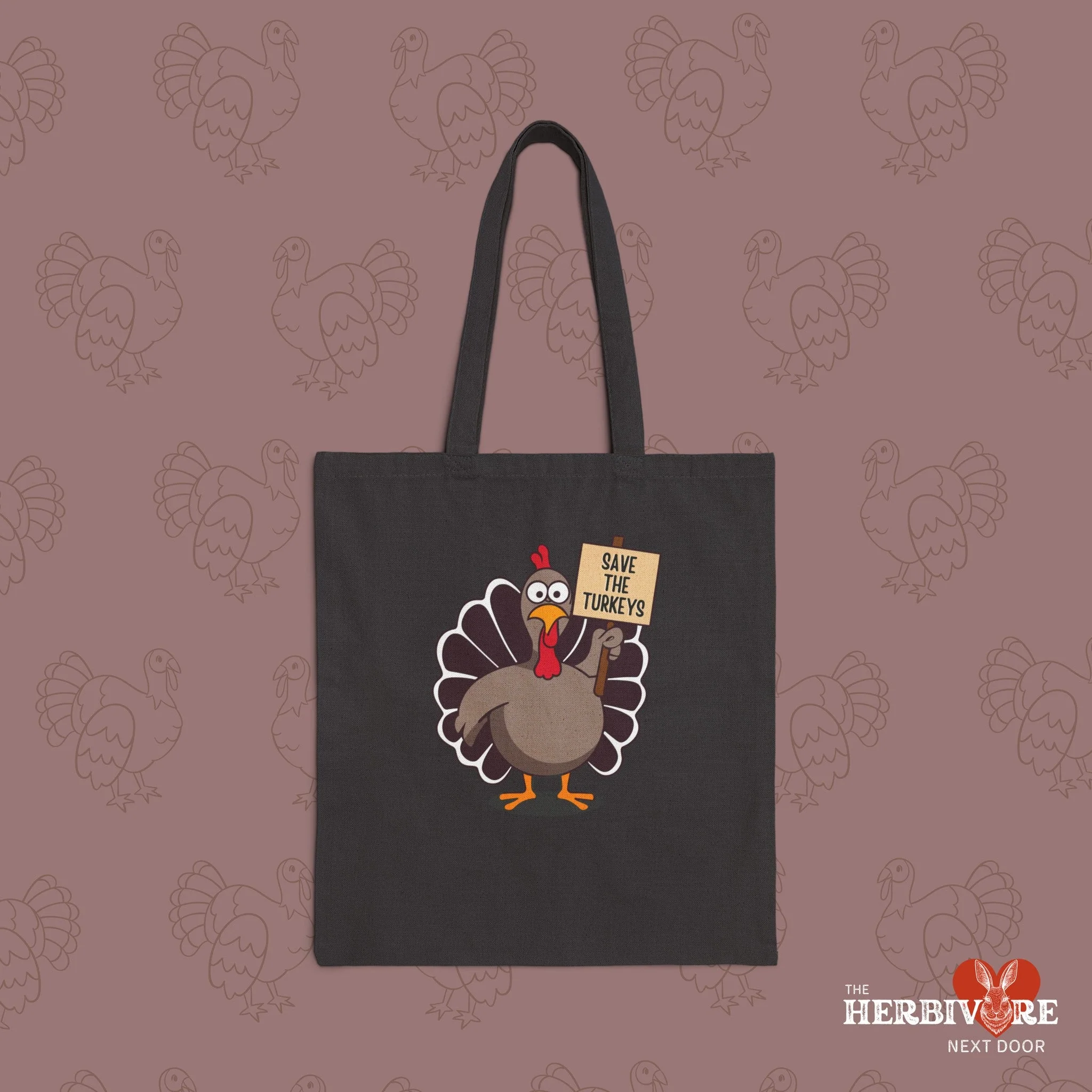 Save the Turkeys - Vegan Tote Bag - Image 2