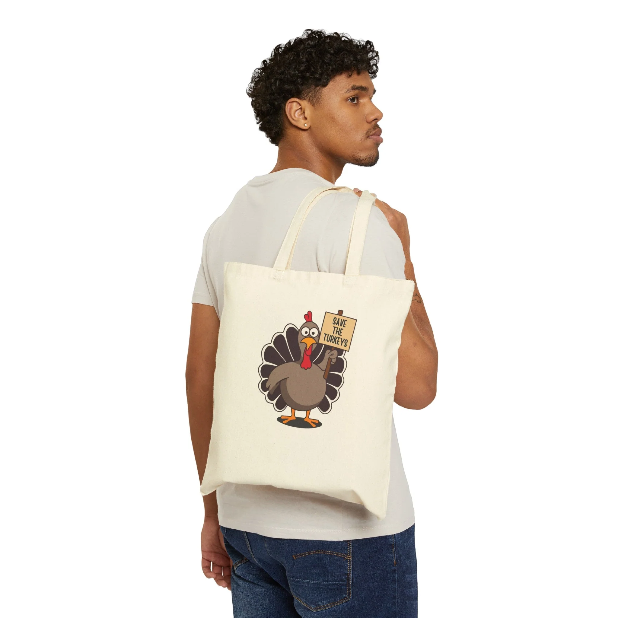 Save the Turkeys - Vegan Tote Bag - Image 4