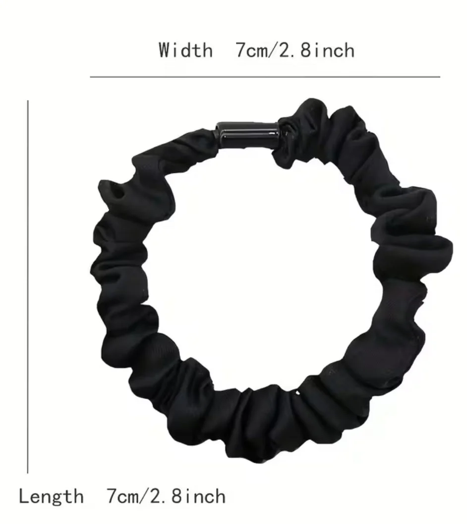 Set of 4 Satin Elastic Hair Scrunchies - Image 4