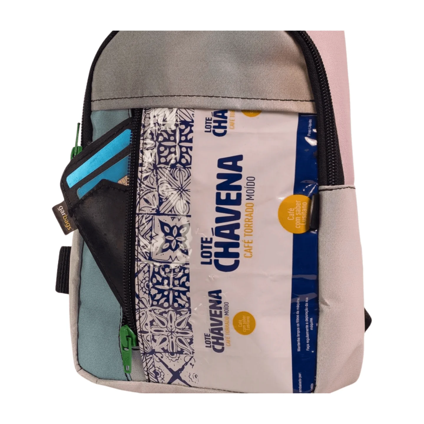 shoulder bag coffee food package blue & white tiles - Image 2
