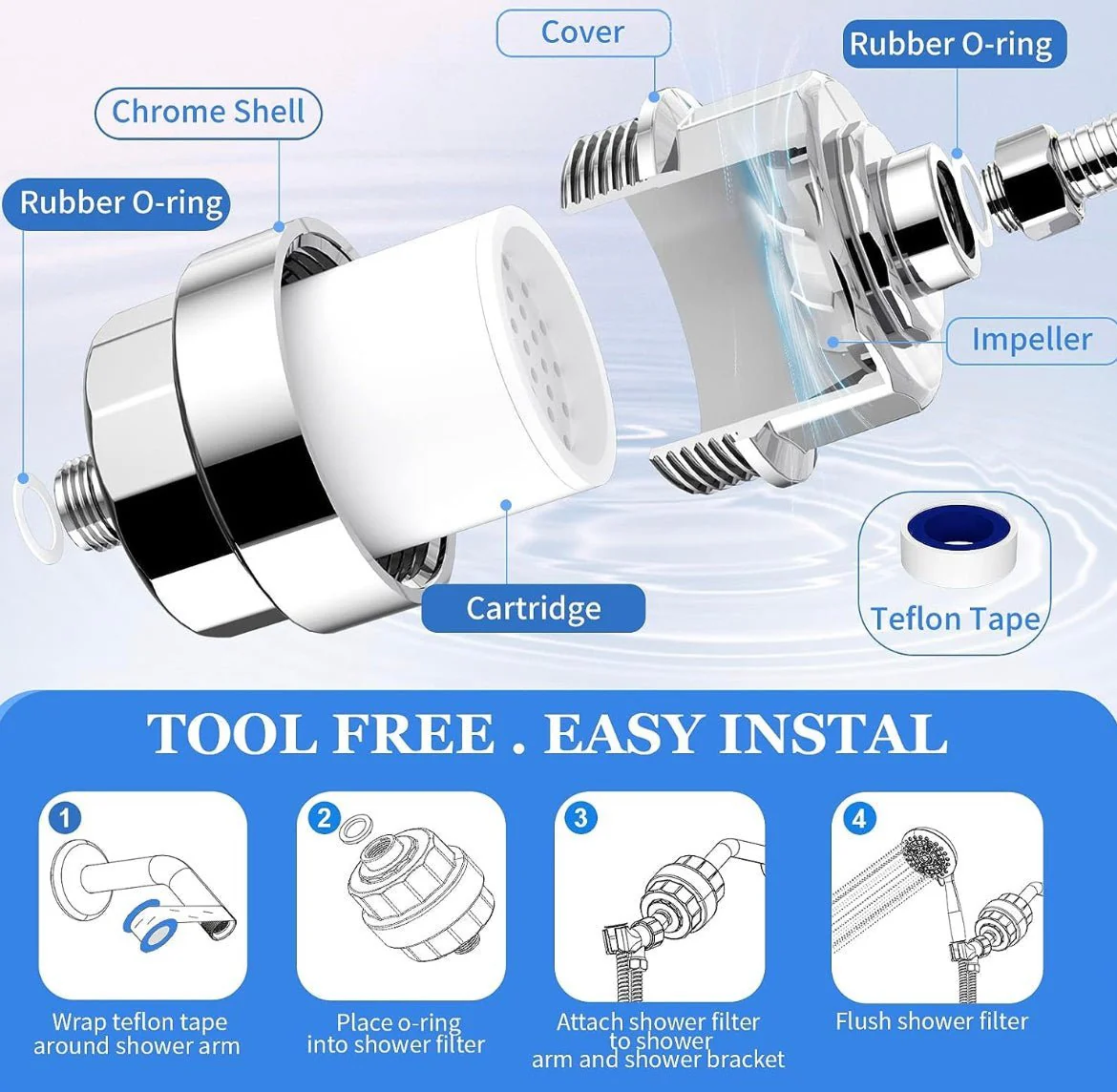 Shower Head Filter for Hard Water - Image 8