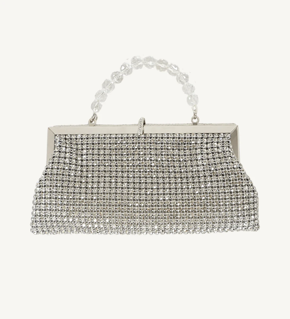 Silver and Crystal, Frame Evening Clutch