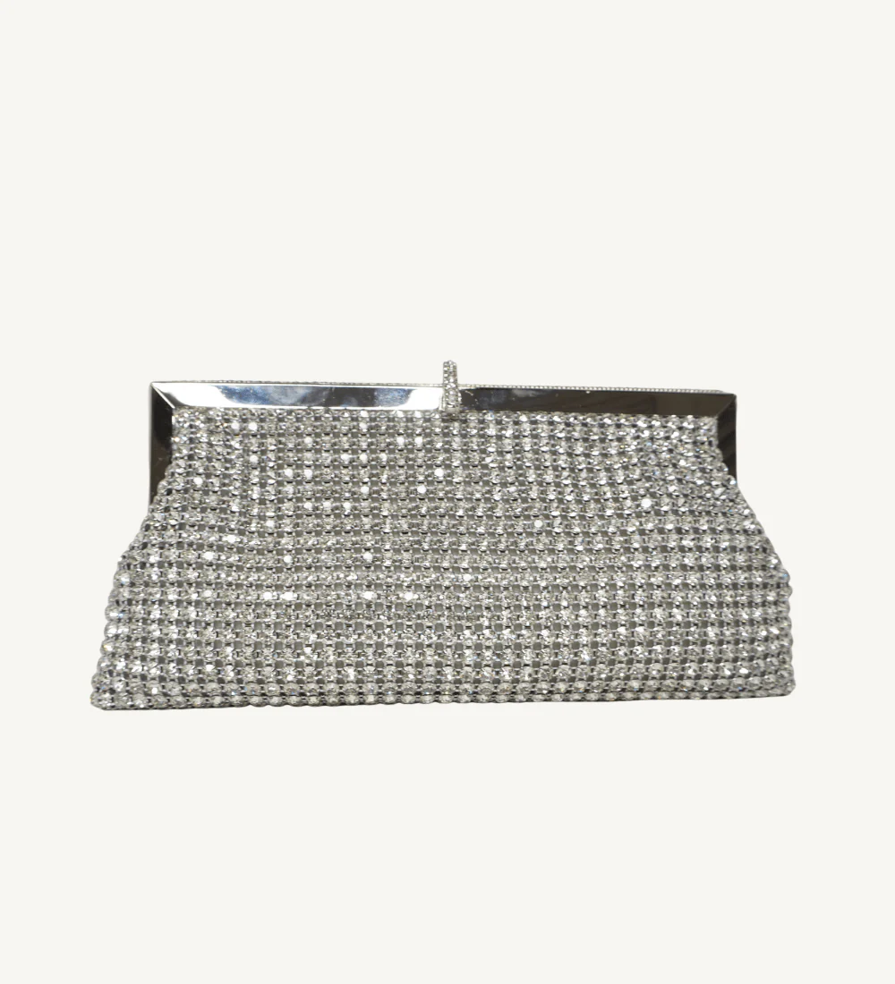 Silver and Crystal, Frame Evening Clutch - Image 3
