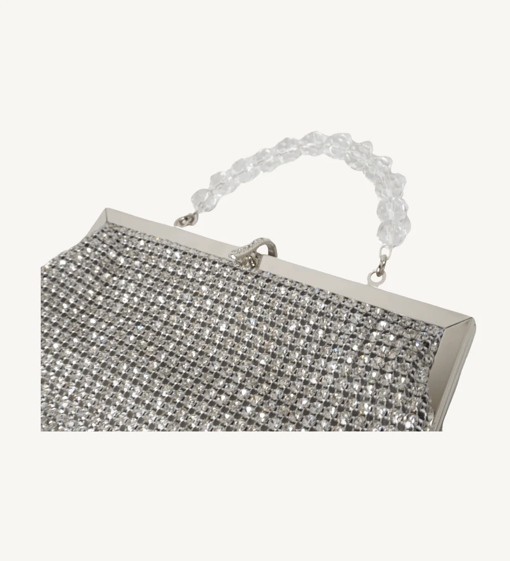 Silver and Crystal, Frame Evening Clutch - Image 4
