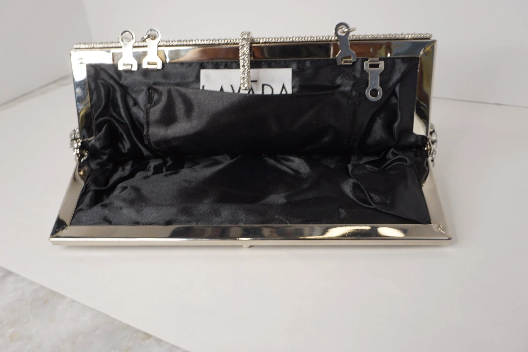 Silver and Crystal, Frame Evening Clutch - Image 5