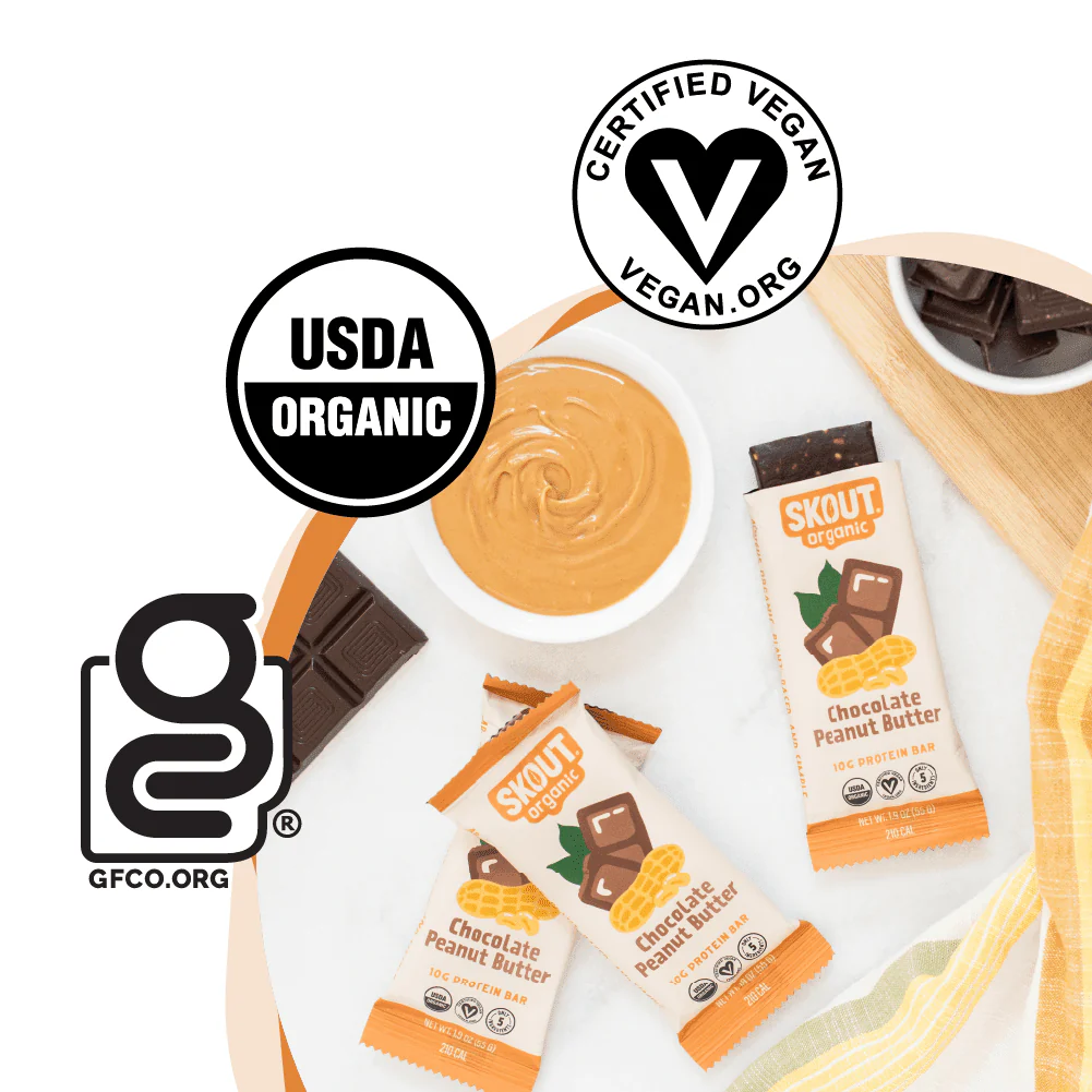 Skout Organic Chocolate Peanut Butter Protein Bar - Image 3