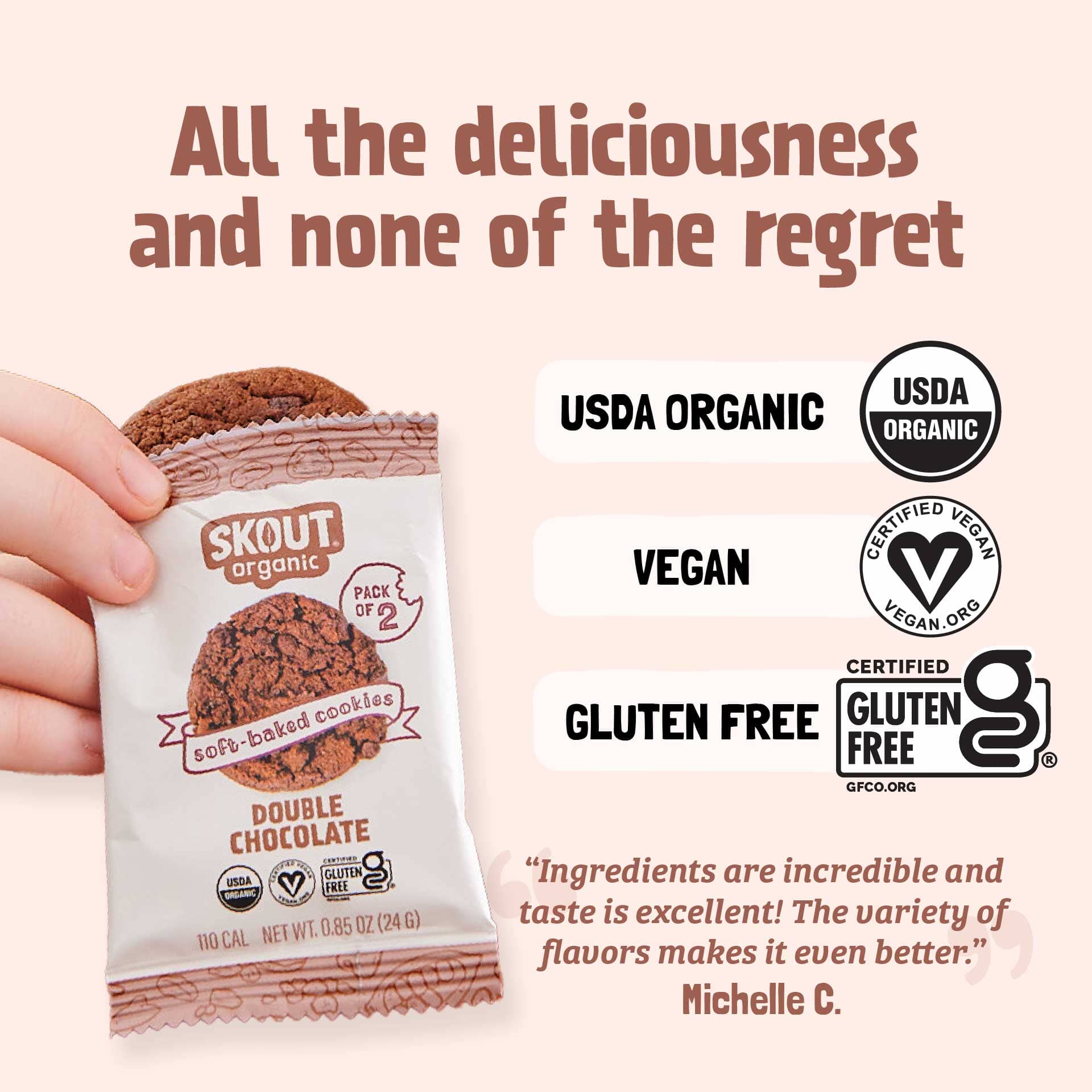 Skout Organic Double Chocolate Soft Baked Cookies - Image 4