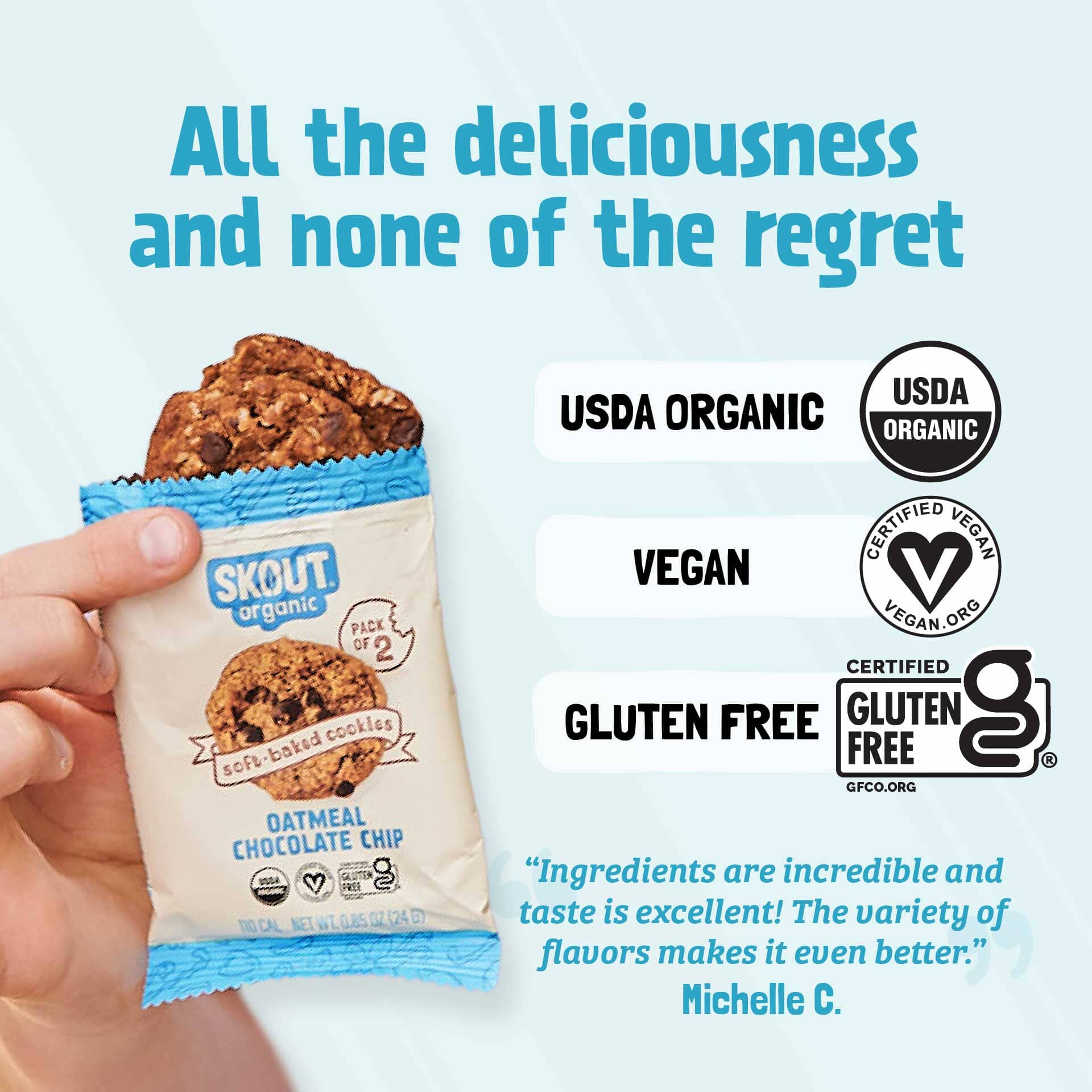 Skout Organic Oatmeal Chocolate Chip Soft Baked Cookies - Image 4