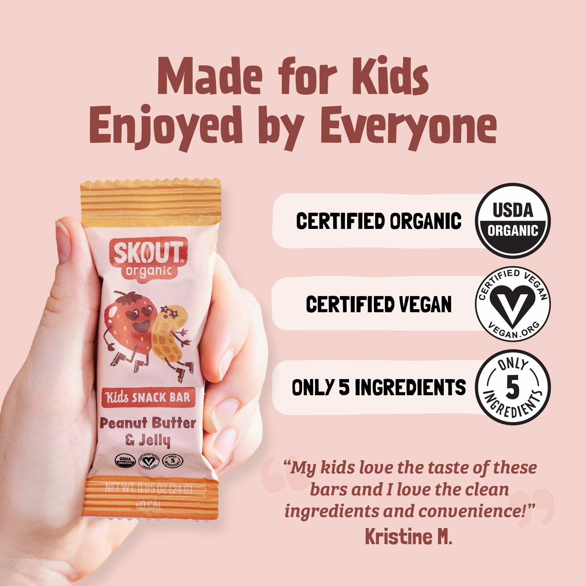 Skout Organic Peanut Butter & Jelly Kids Bar - Image 3