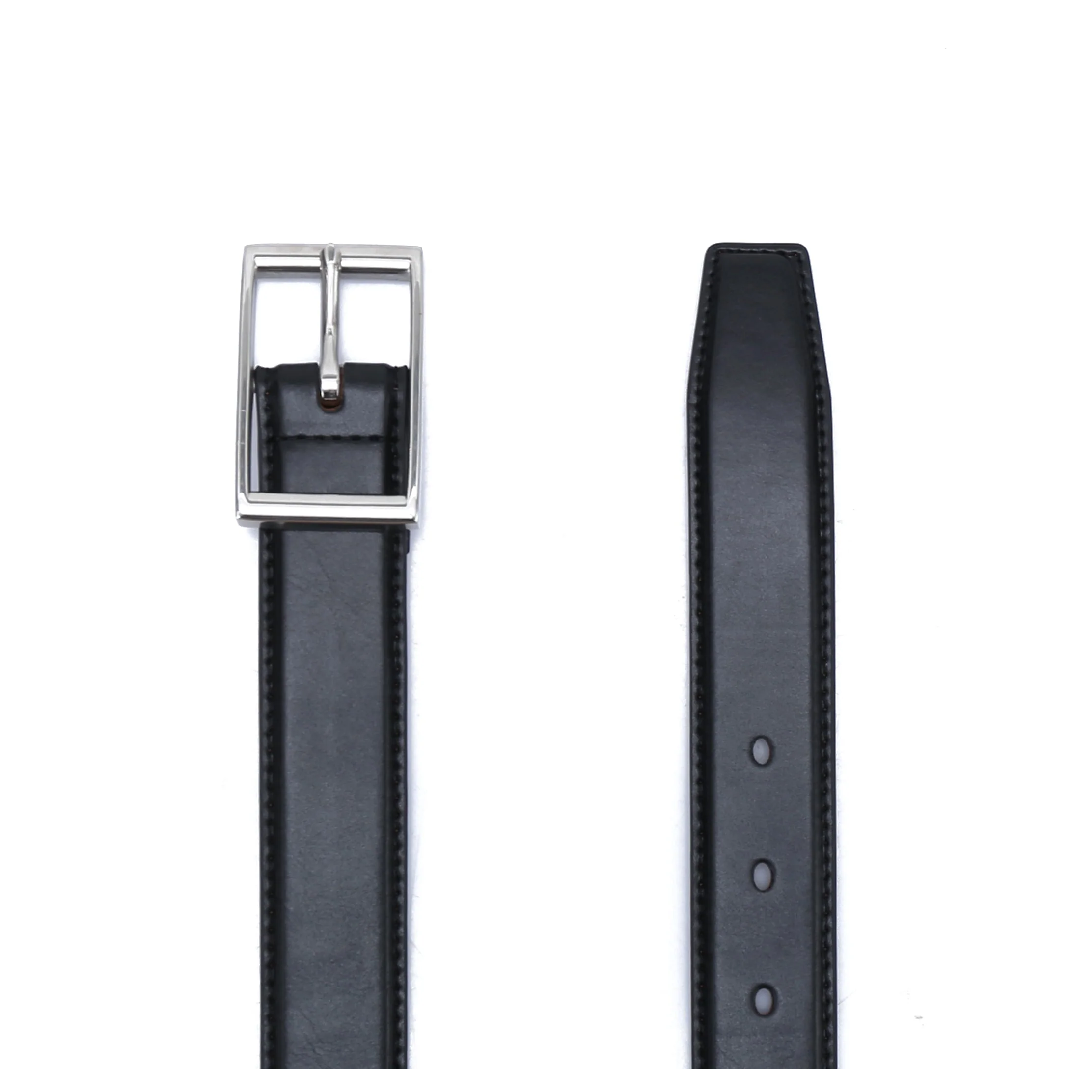 Slim Center Bar Formal Vegan Belt - Dress Belt - Image 5