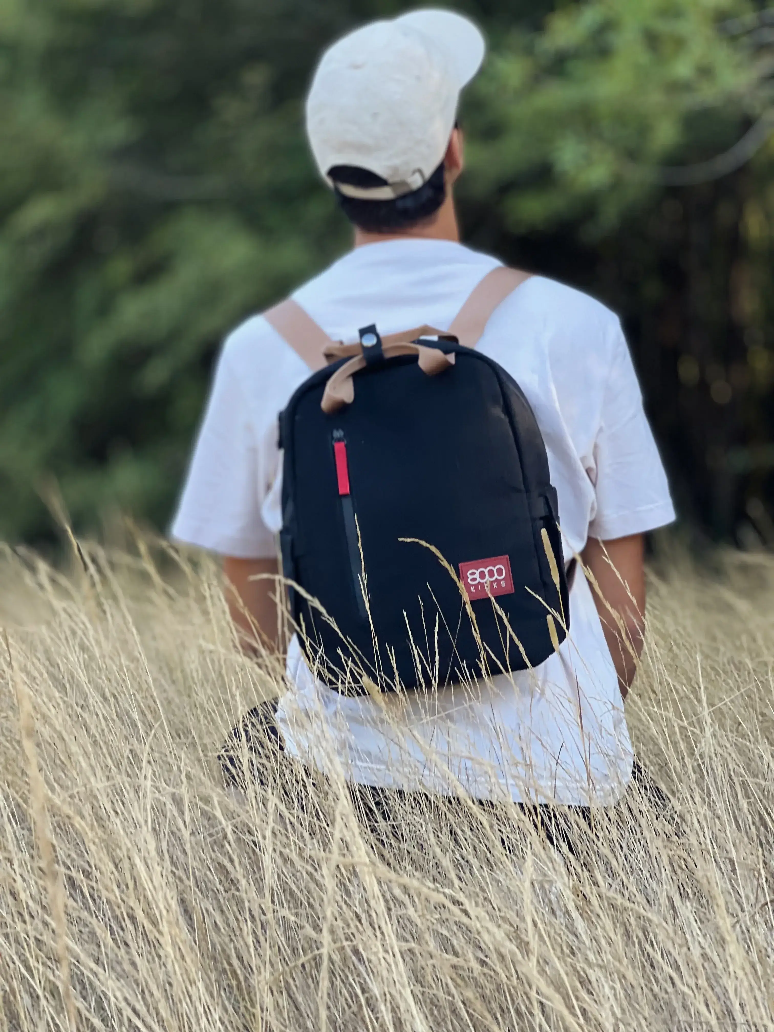 Small Hemp Backpack in Black - Image 9