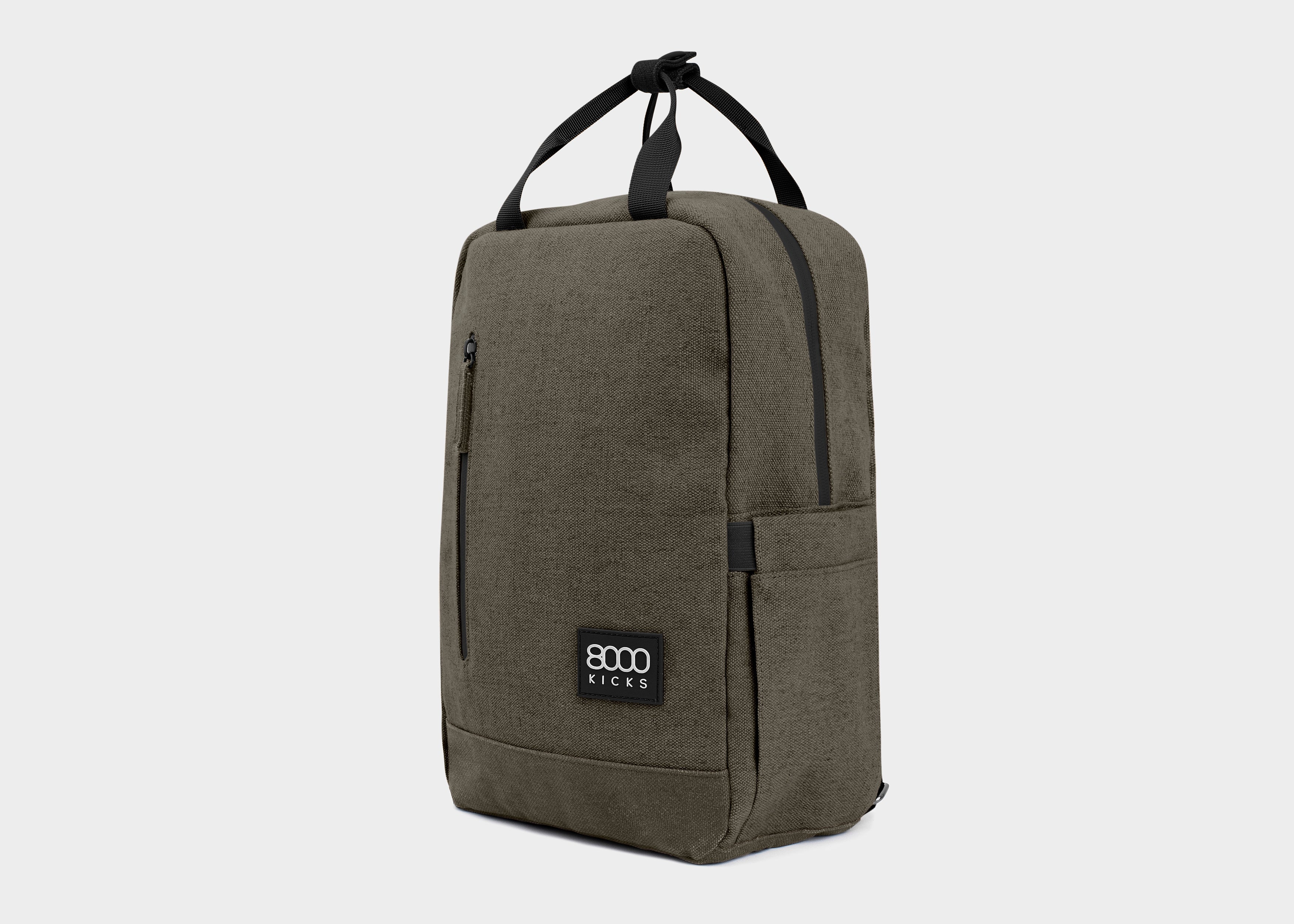 Small Hemp Backpack in Dark Green - Image 2