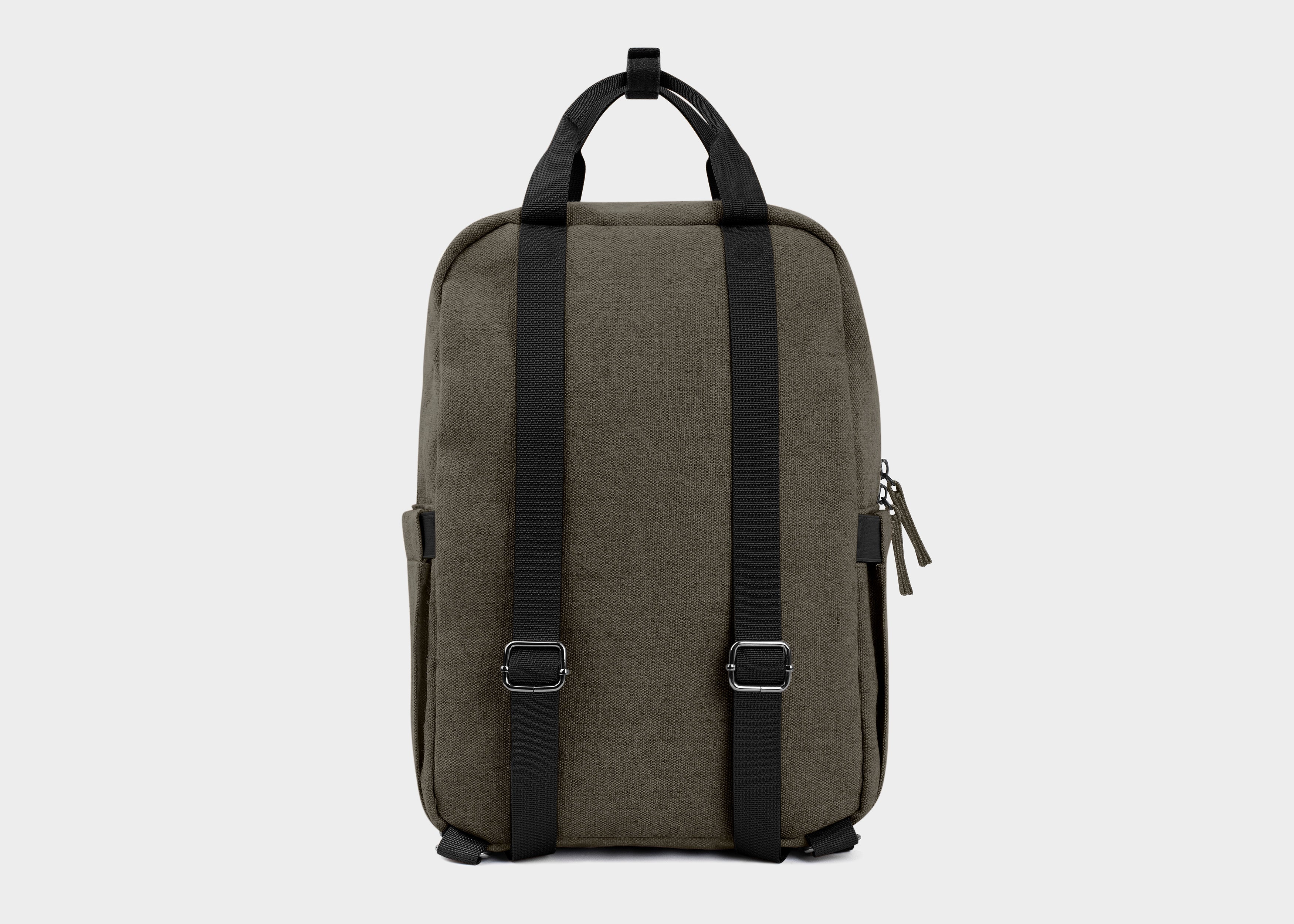 Small Hemp Backpack in Dark Green - Image 3
