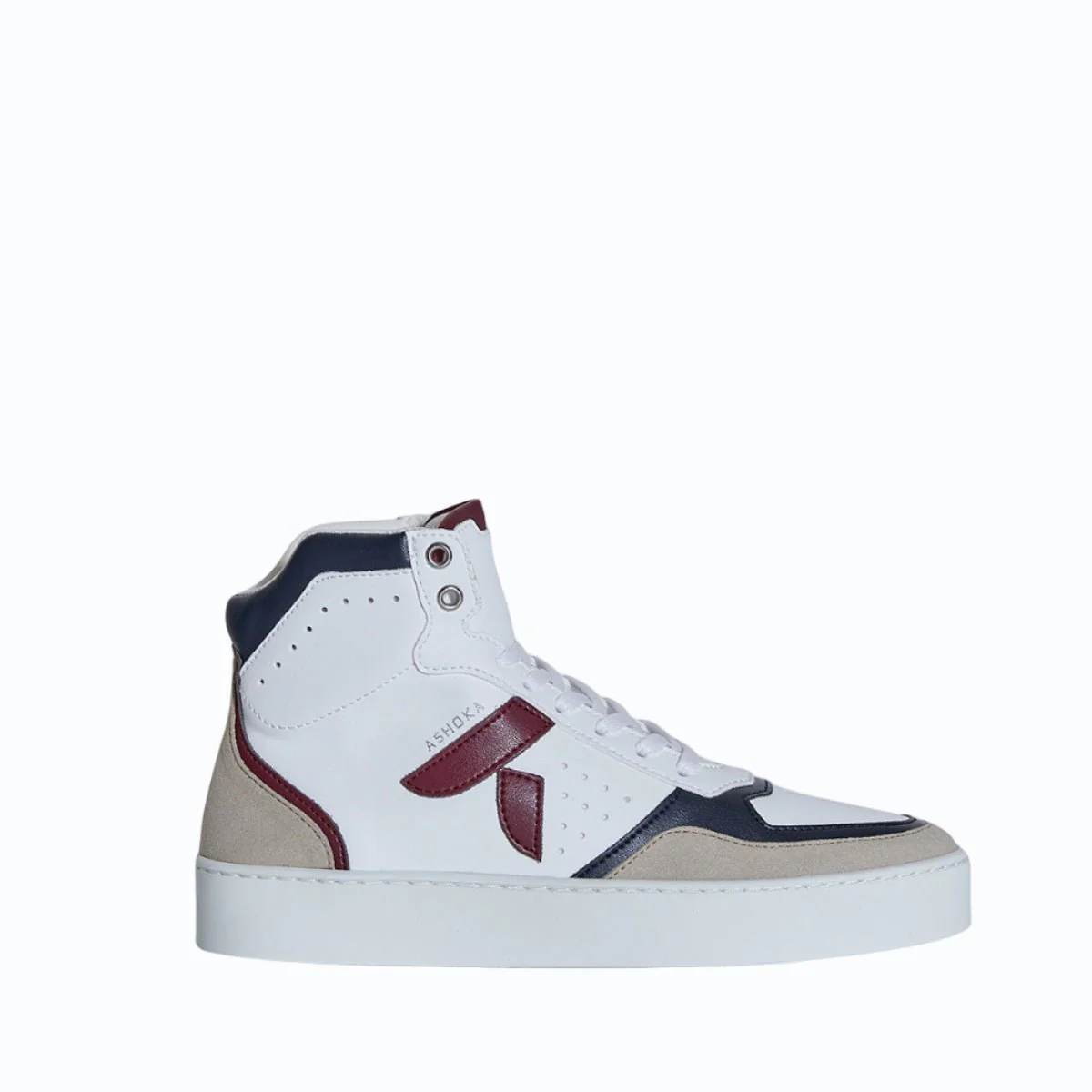 Matéo High-Top Biosourced & Recycled Sneaker – Bordeaux Navy