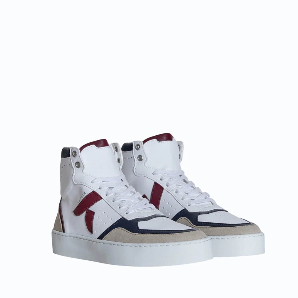 Matéo High-Top Biosourced & Recycled Sneaker – Bordeaux Navy - Image 2