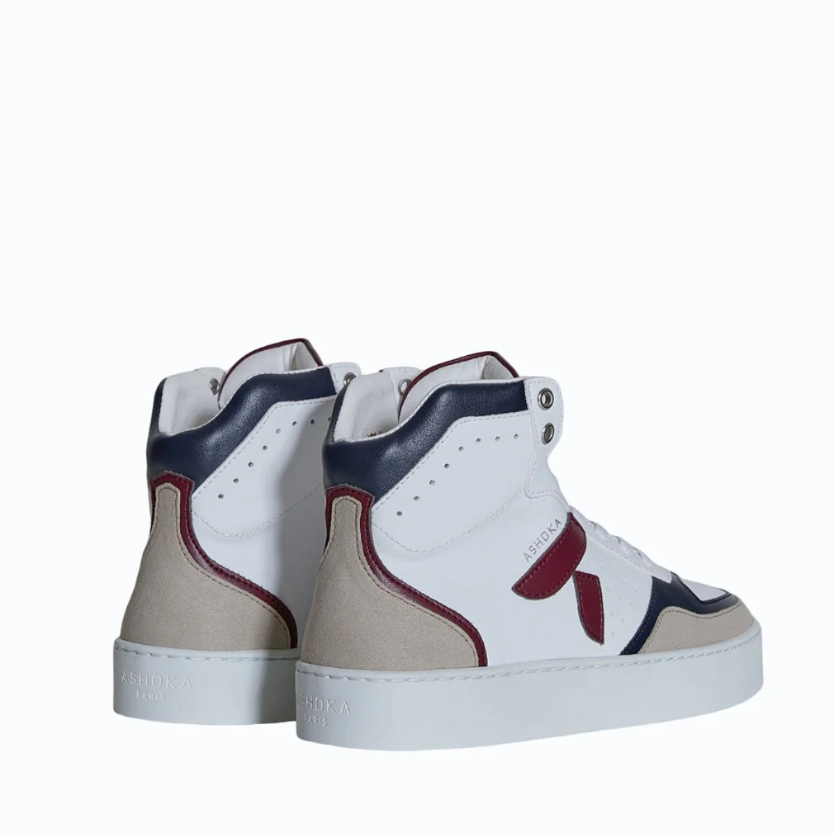 Matéo High-Top Biosourced & Recycled Sneaker – Bordeaux Navy - Image 3