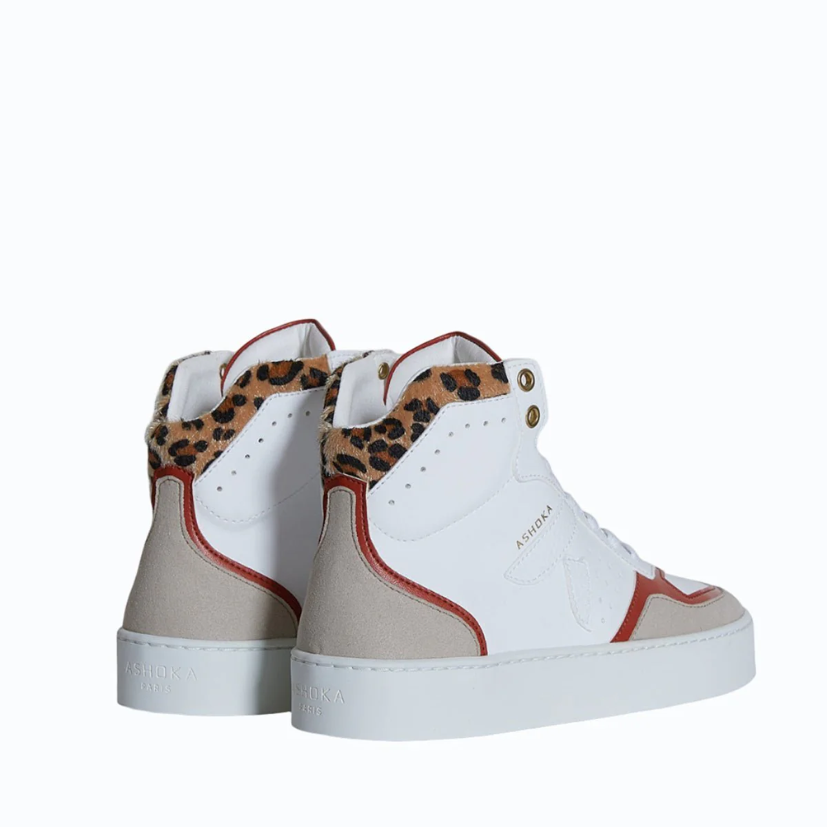 Matéo High-Top Biosourced & Recycled Sneaker – Terracotta Leopard - Image 3