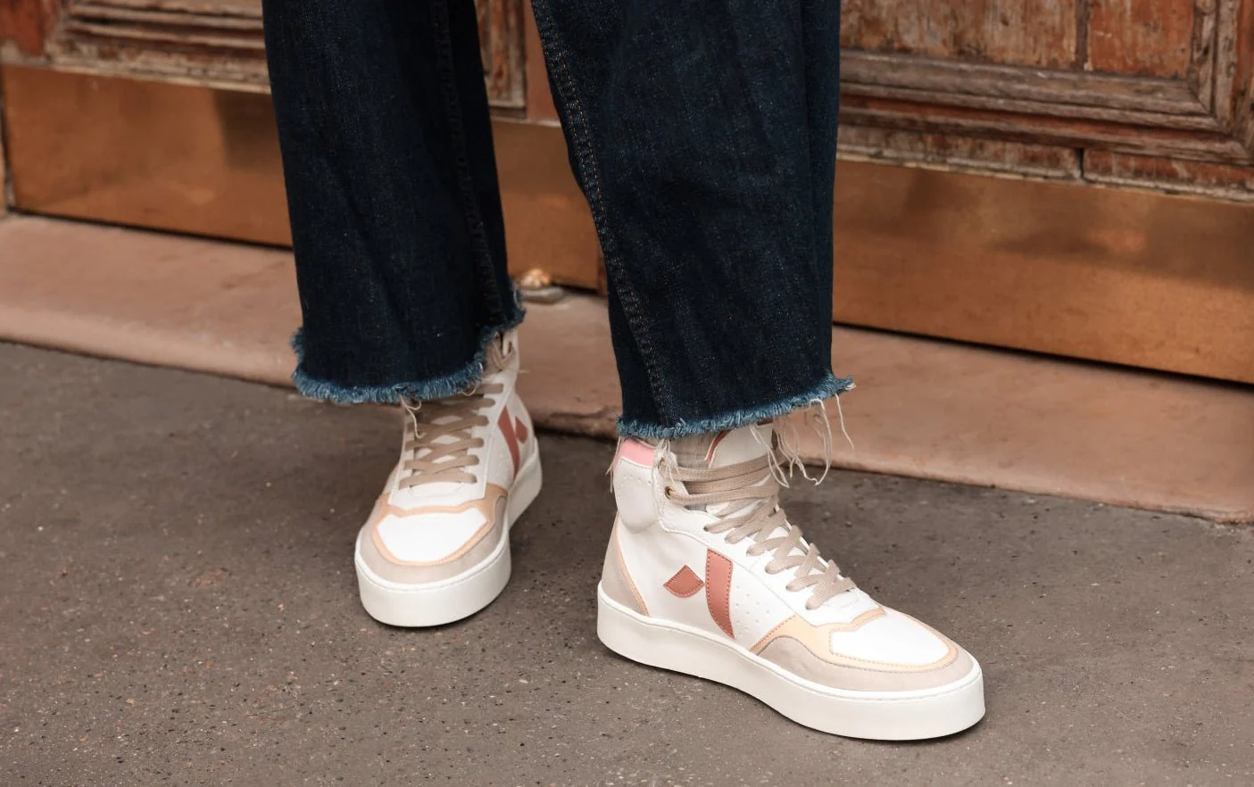 Matéo High-Top Biosourced & Recycled Sneaker – Trio of Pink - Image 2
