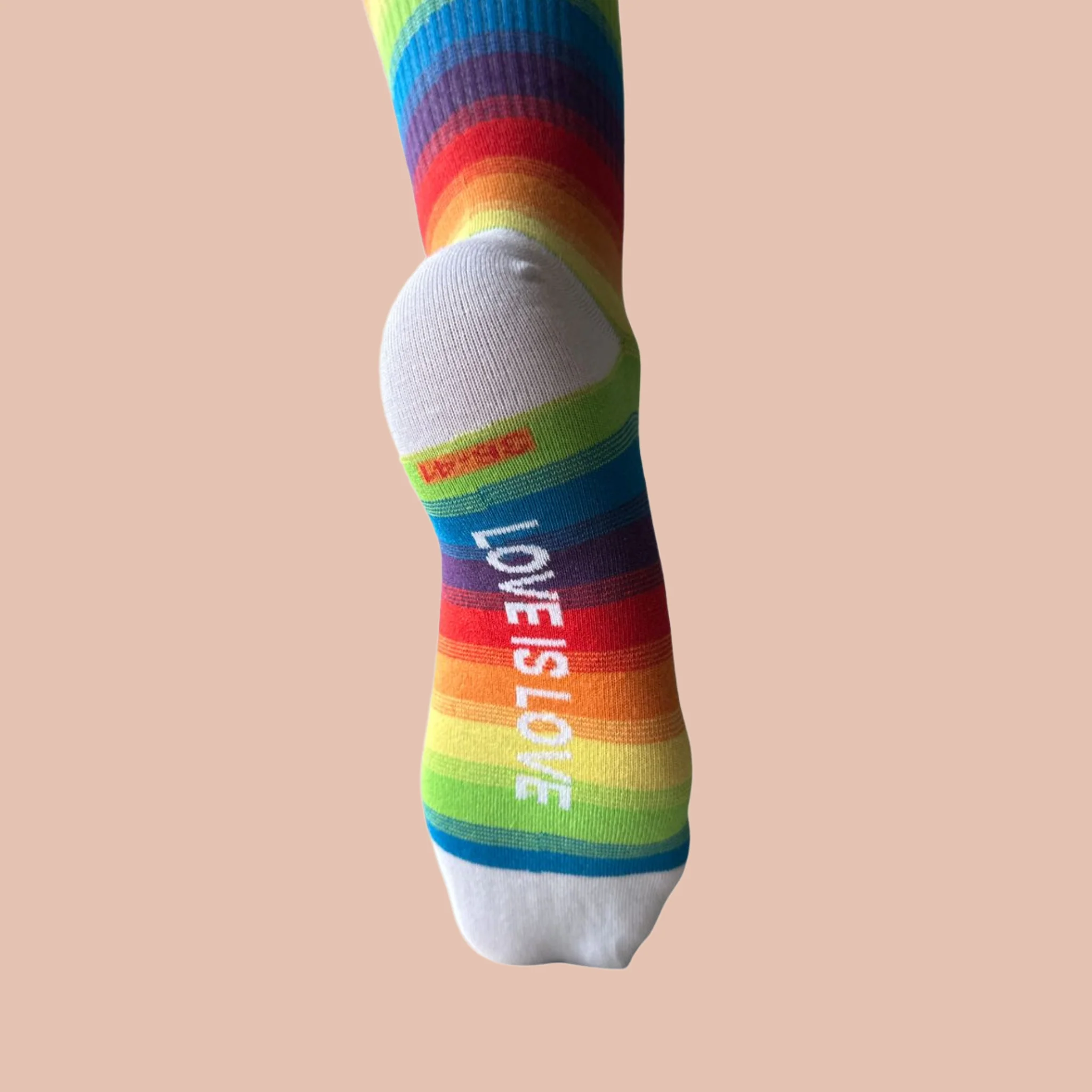 Love is Love Rainbow Sock White - Image 3