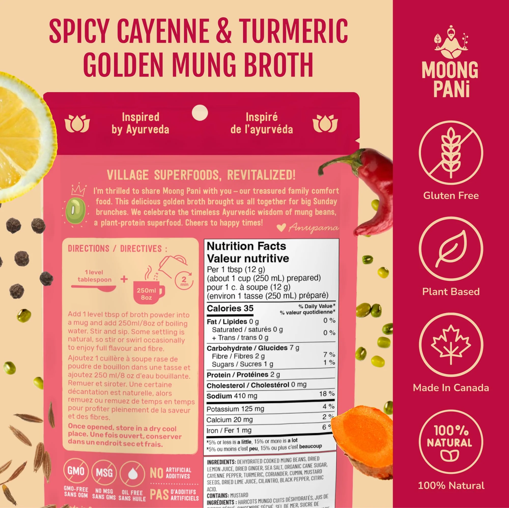 Bold Cayenne Pepper, Turmeric Mung Broth | 18g Plant-Protein | 9 Cups | $1.88/Cup - Image 6