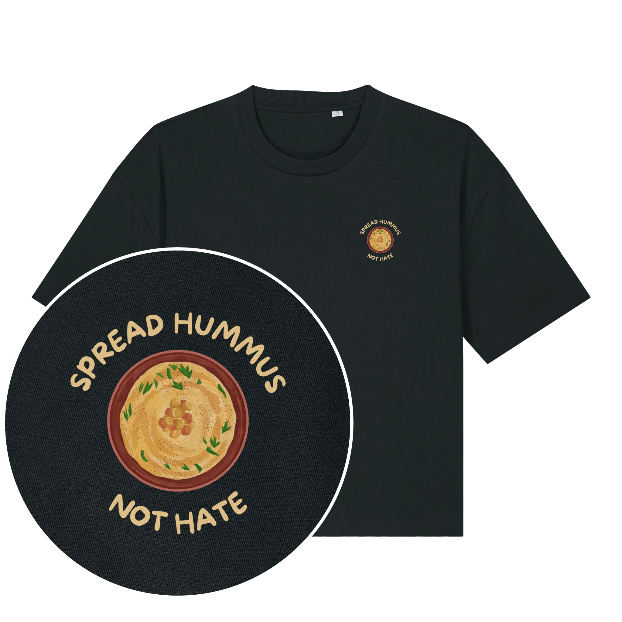 Spread Hummus Not Hate Women's Boxy T-Shirt - Image 2