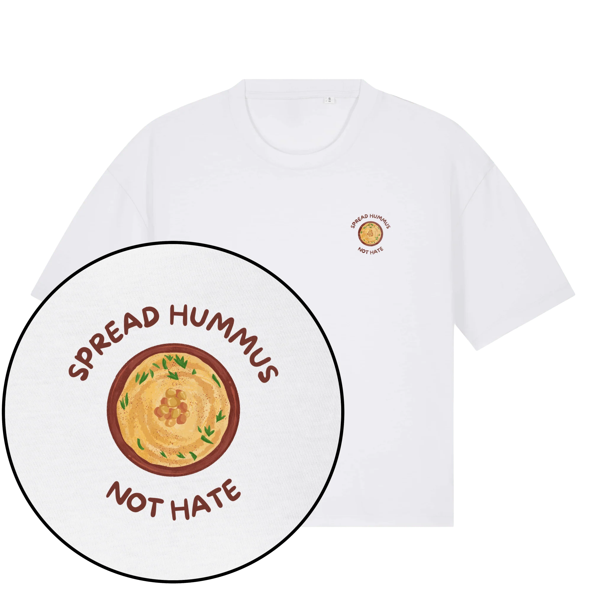 Spread Hummus Not Hate Women's Boxy T-Shirt - Image 3