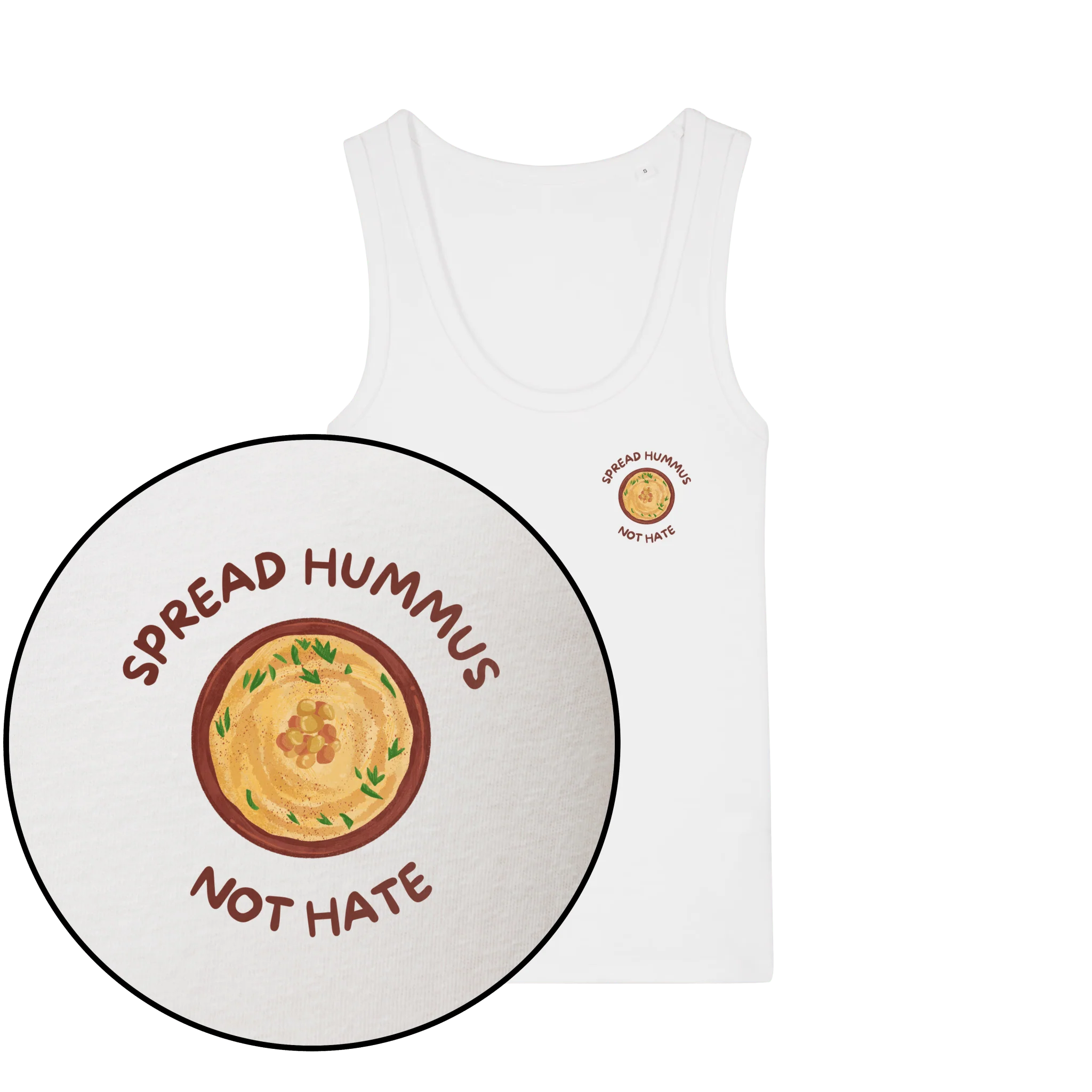 Spread Hummus Not Hate Women's Tank Top - Image 3