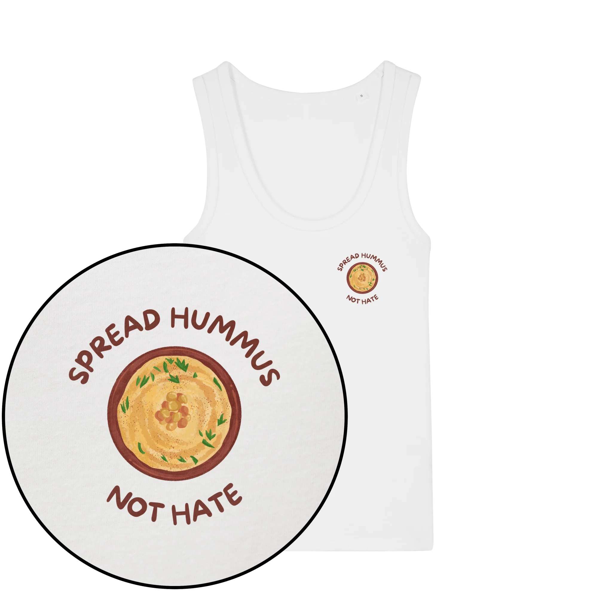 Spread Hummus Not Hate Women's Tank Top - Image 3